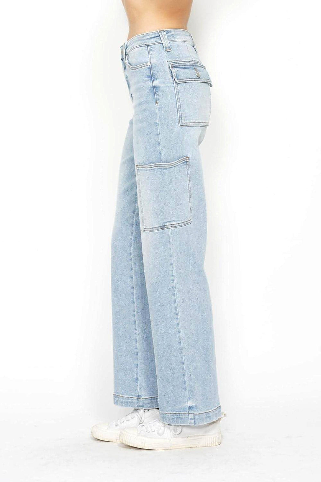 Judy Blue Full Size High Waist Straight Cargo Jeans - enhanced image 12