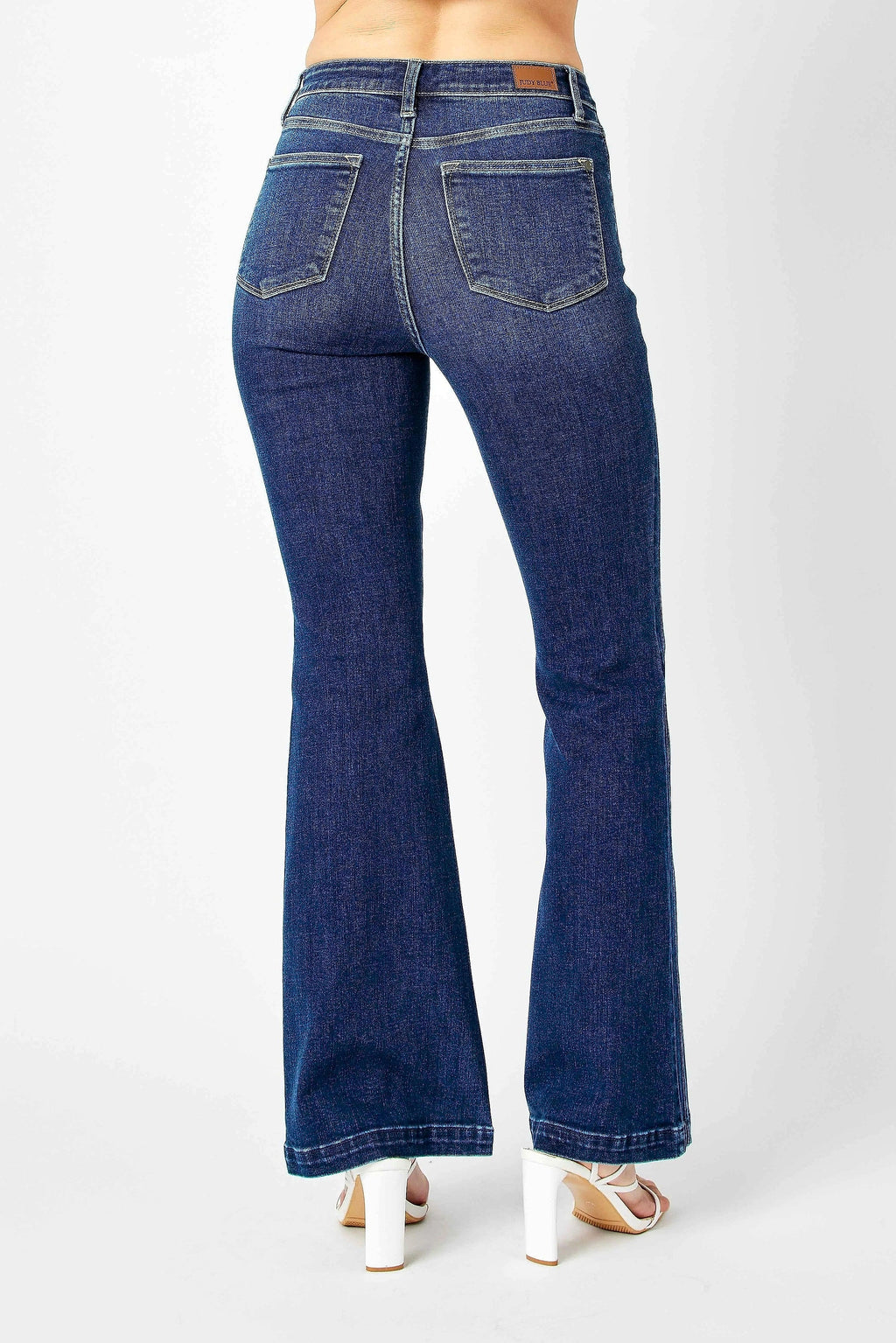 Judy Blue Full Size Hw Angled Side Seam Detail Flare Jeans Plus Size - enhanced image 12