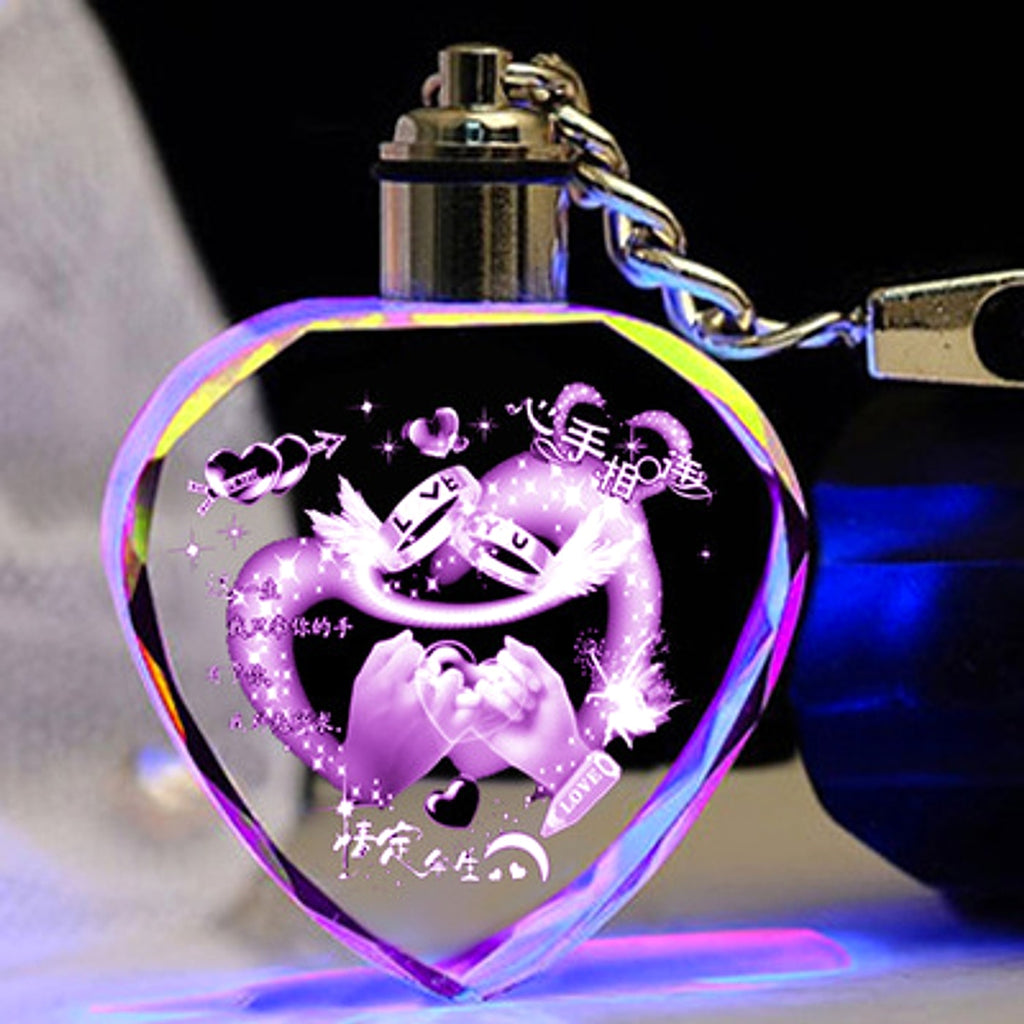 Personalised K9 crystal keyring with LED lighting & engraving - enhanced image 12