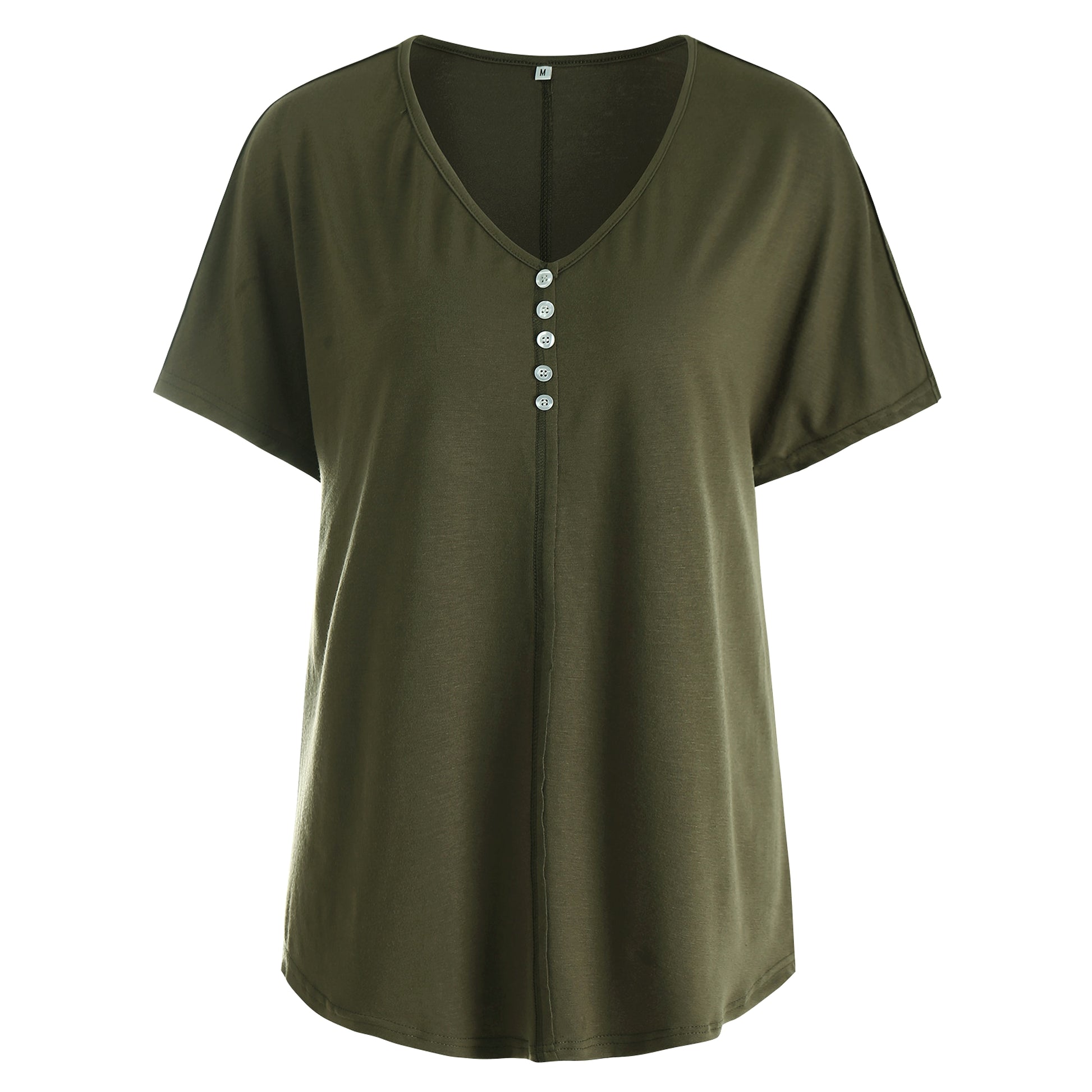Ladies Casual Pullover Short Sleeve Top Fashion V-Neck T-Shirt - enhanced image 12
