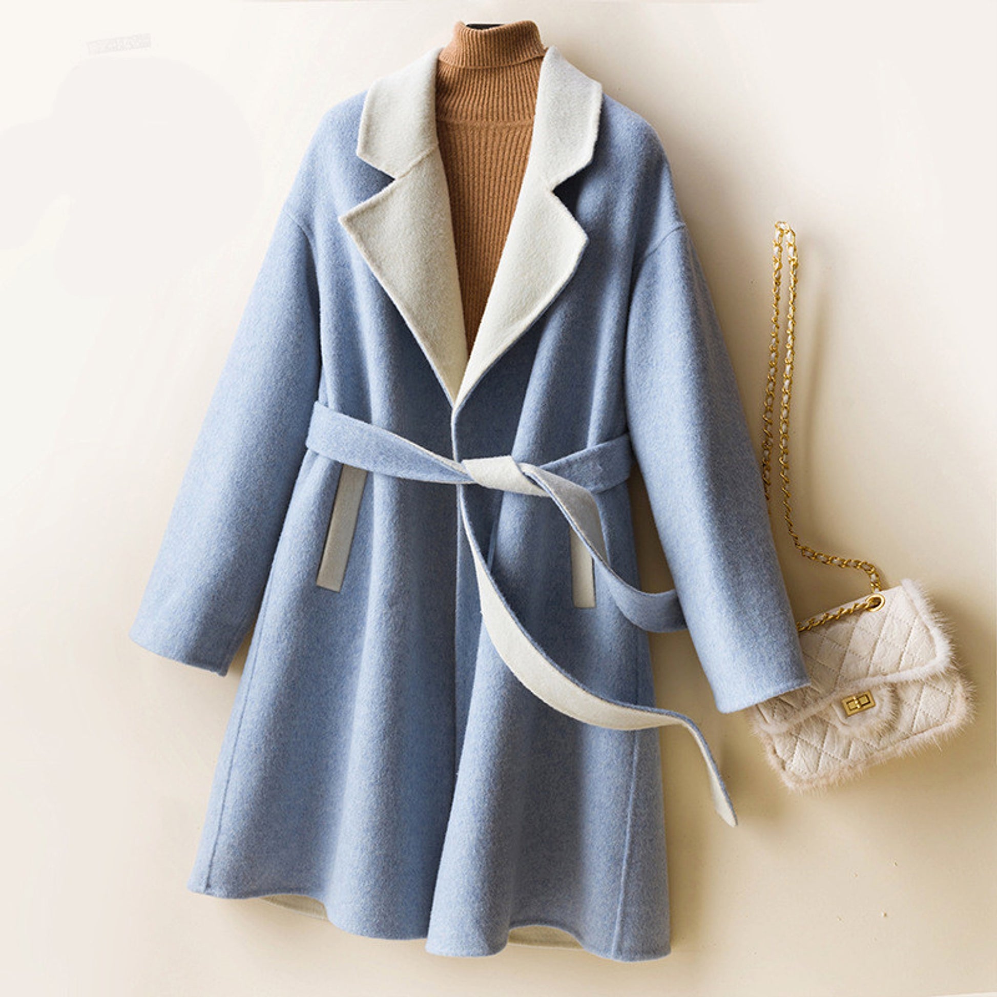 Ladies Wool Double-Faced Coat – Classic Elegance & Cozy Warmth - enhanced image 12