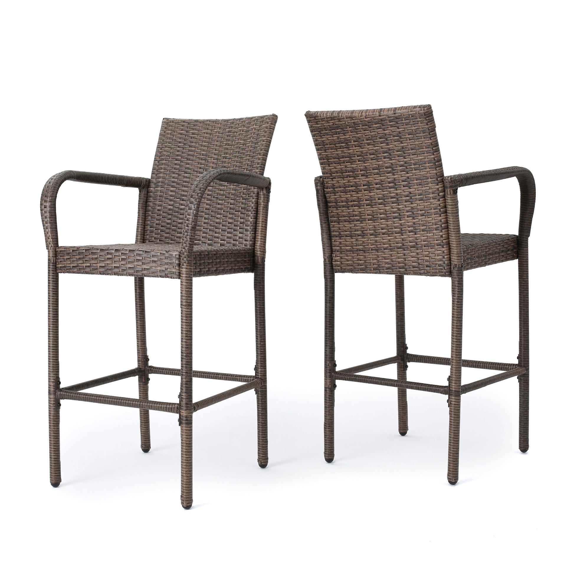 LuneluX_Home – Modern Outdoor Rattan Bar Stool (Brown) - enhanced image 12
