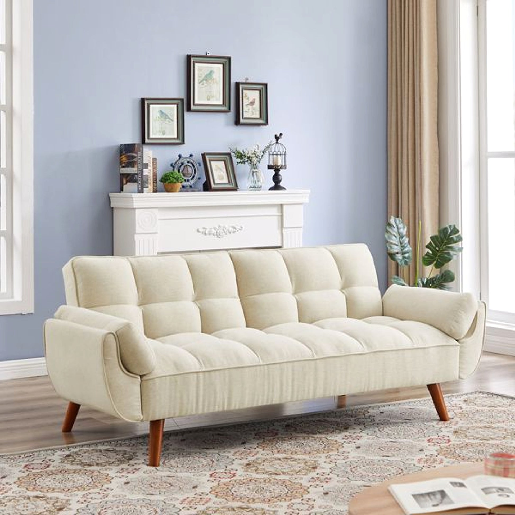 LuneluX – Adjustable Linen Sofa Chair (Beige) - enhanced image 12