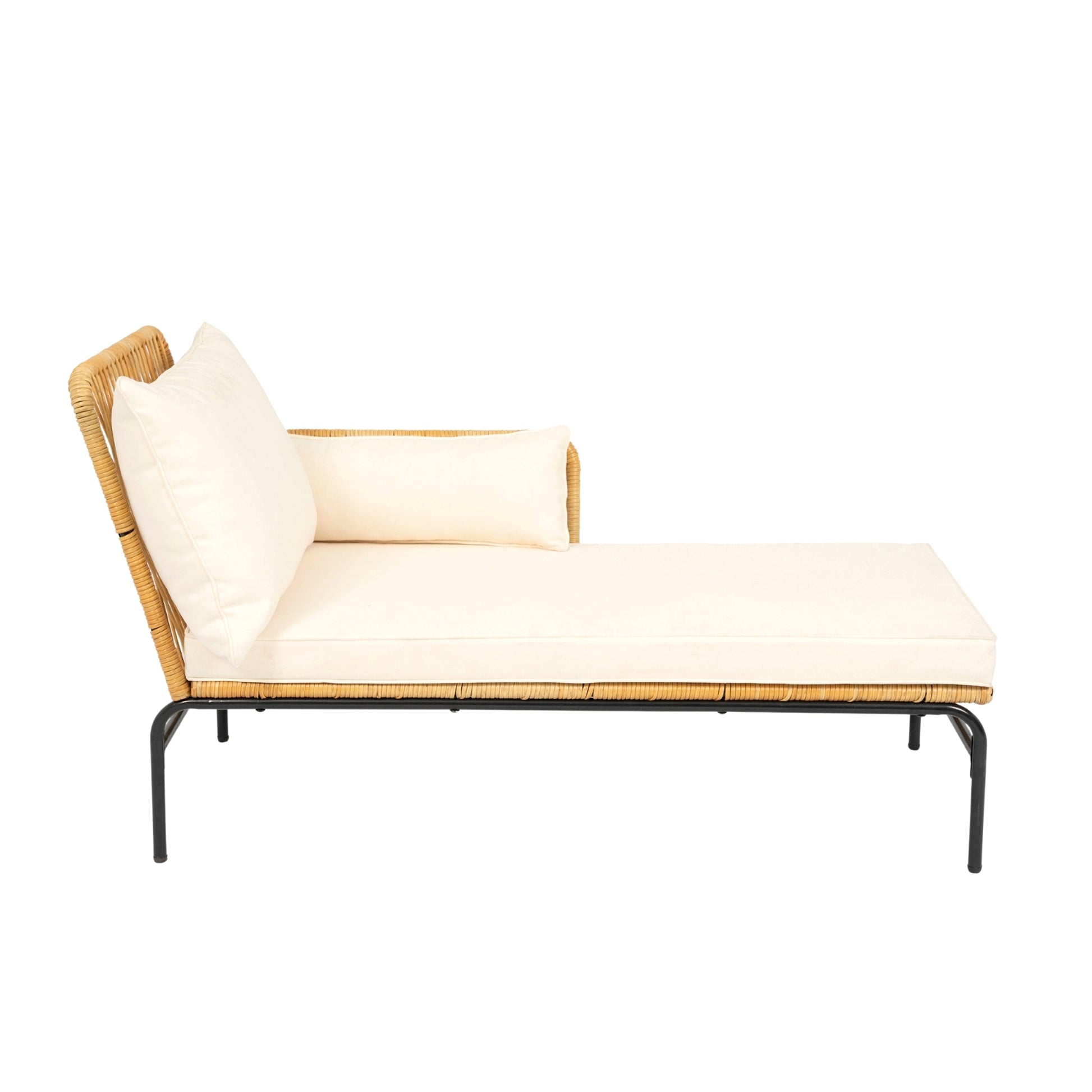 LuneluX_Home – 3-Piece Outdoor Patio Wicker Set with Thick Cushions (Light Yellow Wicker + Cream) - enhanced image 12
