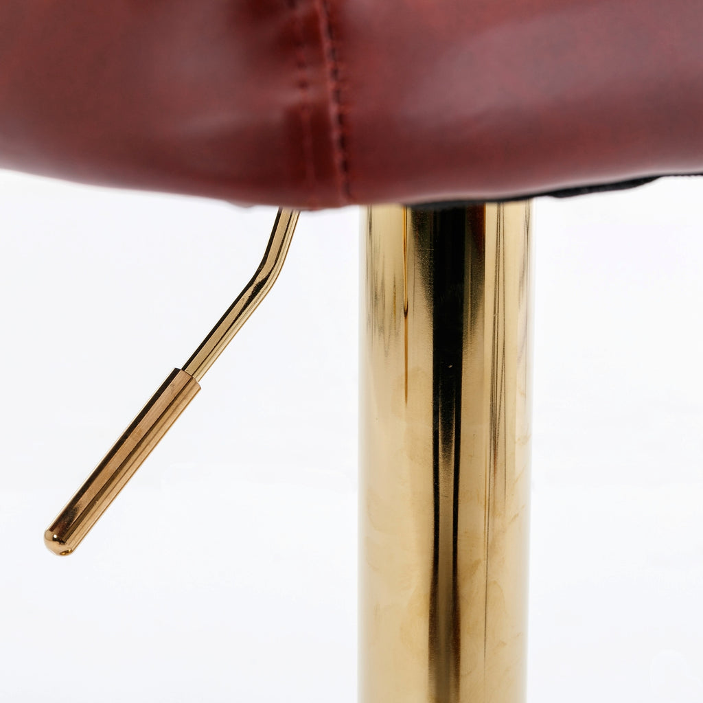 LuneluX_Home – Modern PU Leather Swivel Barstools (Set of 2, Burgundy) - enhanced image 12