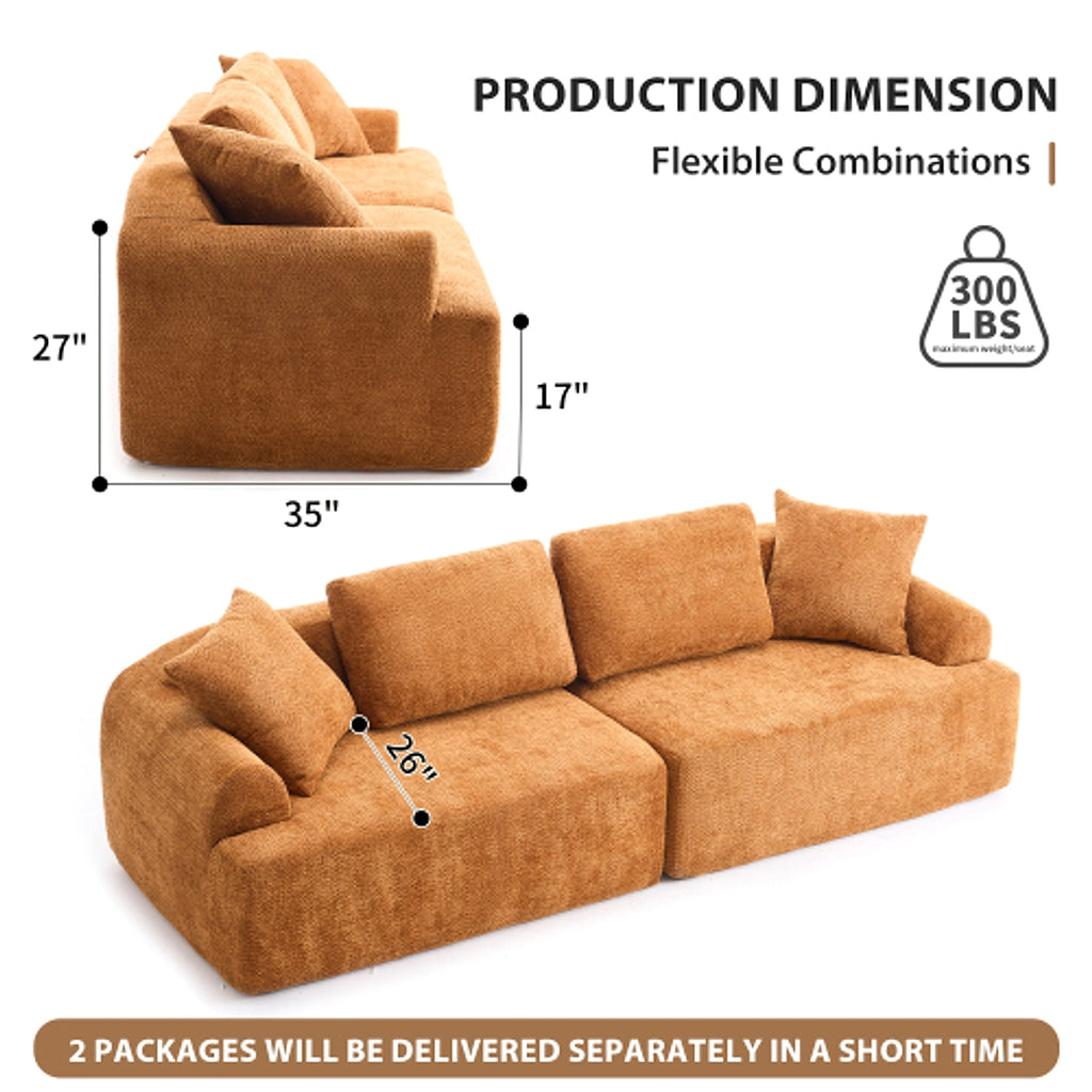 LuxeLiving™ – 4‑Seater Compression Sofa with Pillows (US Warehouse) - enhanced image 12