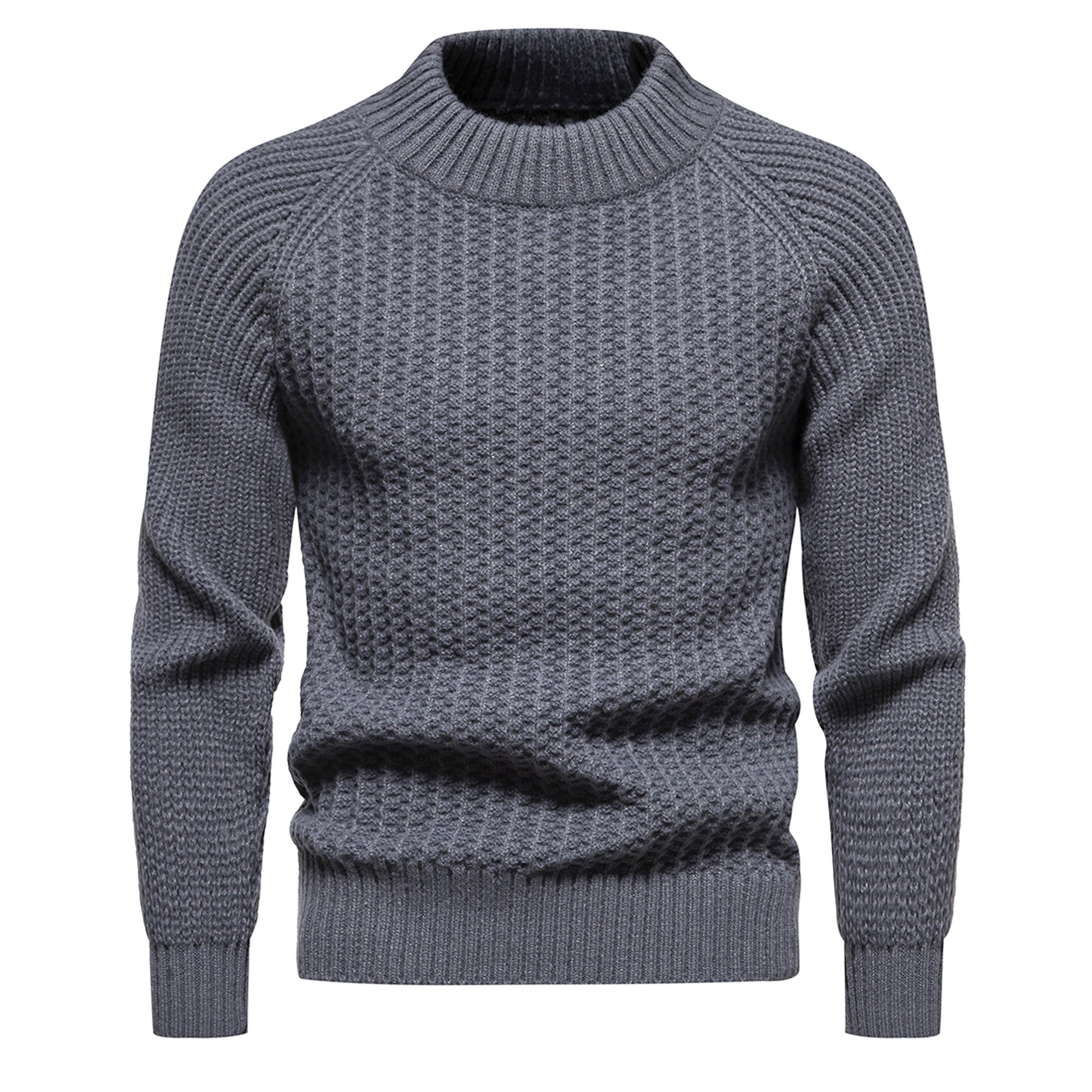 Men's Casual Loose Solid Color Round Neck Sweater - enhanced image 12