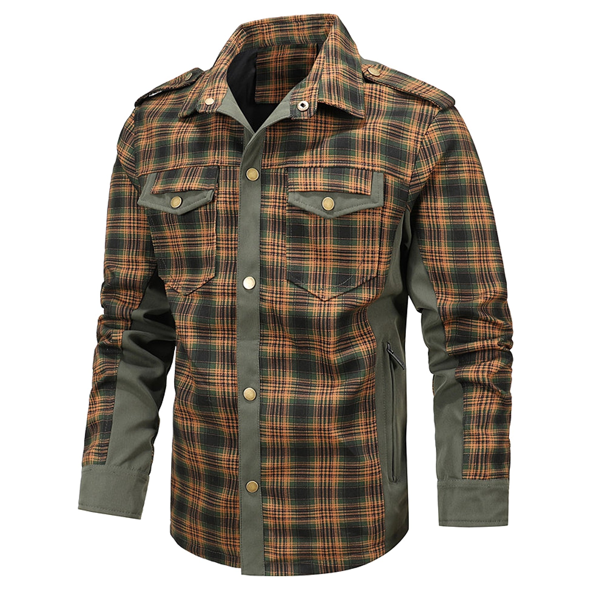 A.1 Men's Fashion Casual Plaid Shirt Jacket - enhanced image 12
