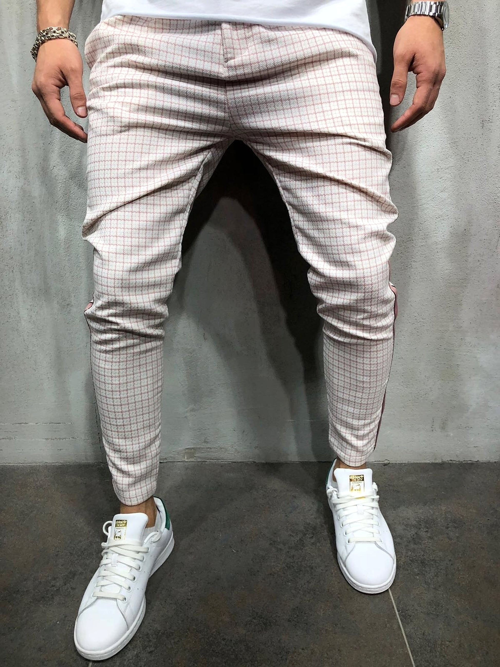 Men's Slim-fitting Cool Casual Sports Striped Side Ribbon Trousers (Jeans & Pants) - enhanced image 12