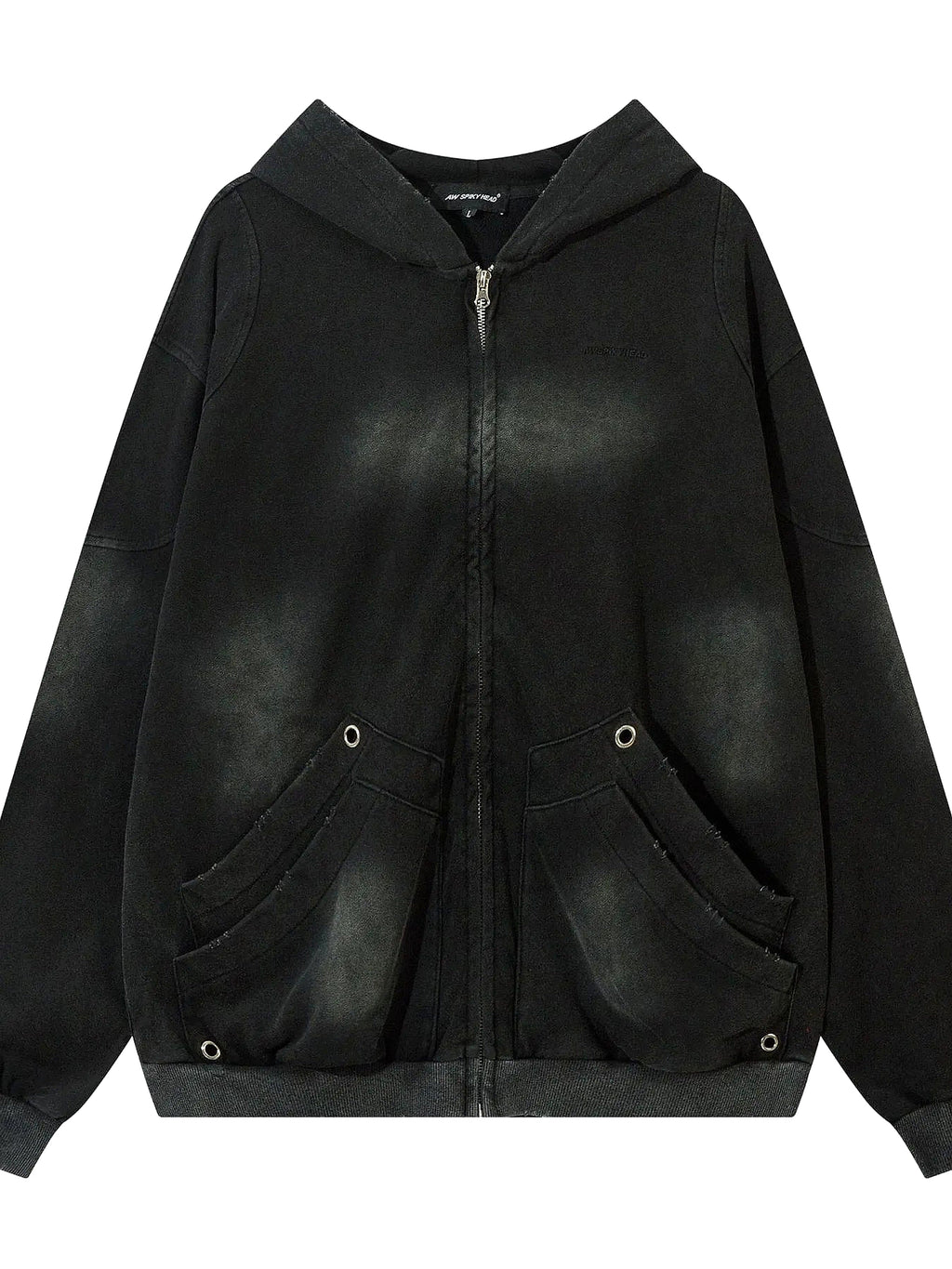Men's Washed Zip-Up Oversized Hoodie - enhanced image 12