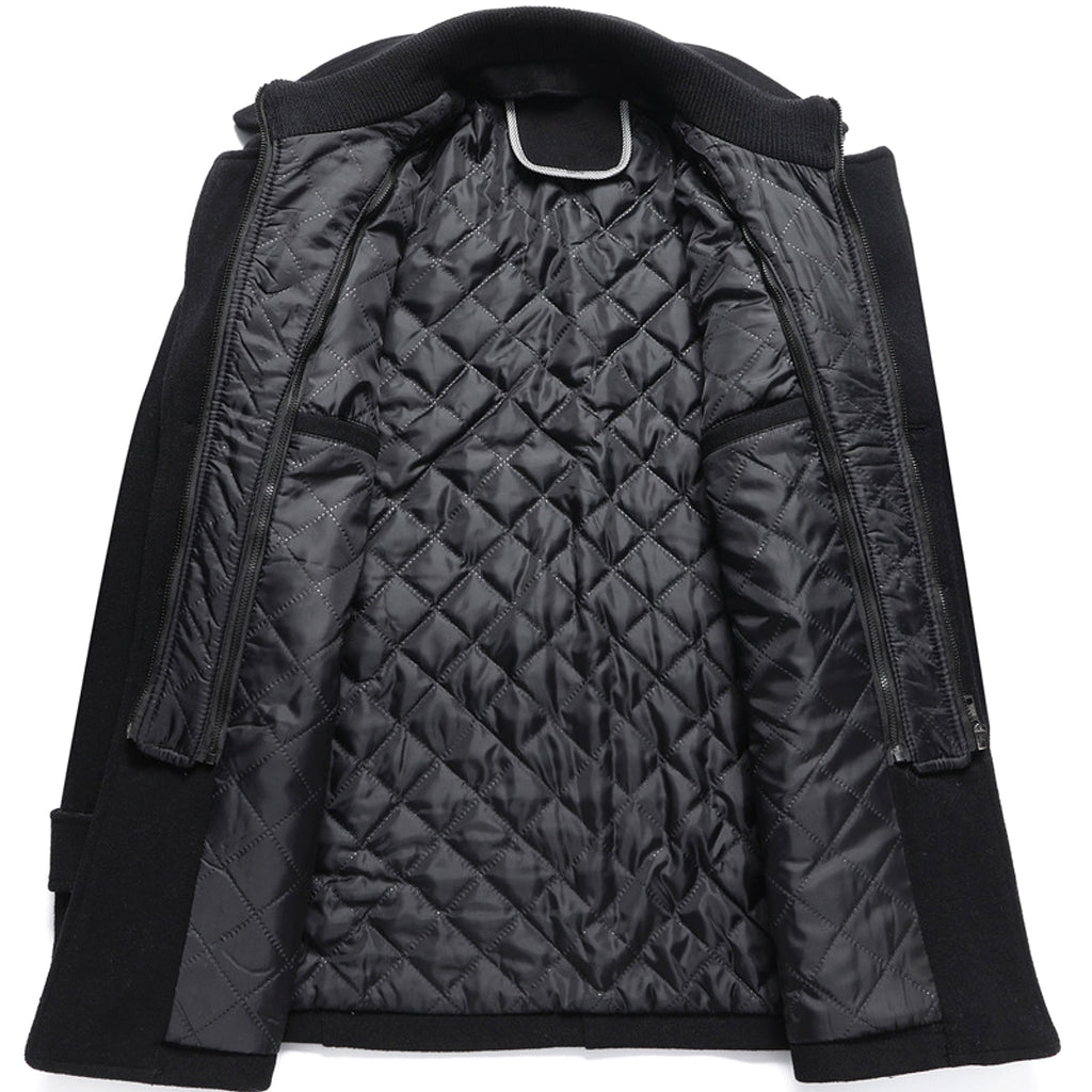 Men's Wool Woolen Thickened Overcoat Jacket - enhanced image 12