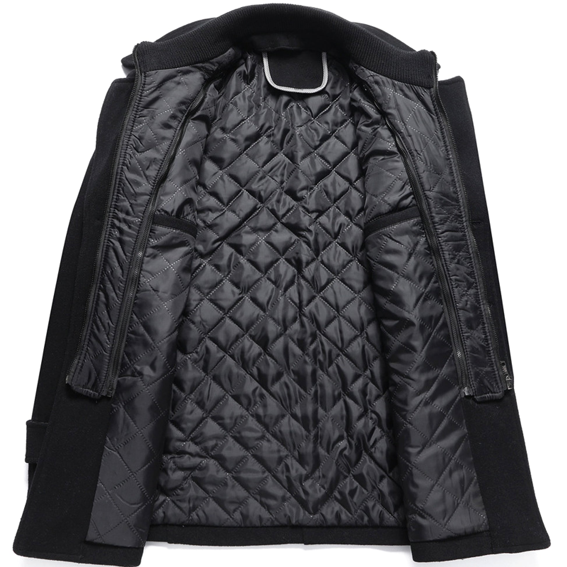 Men's Wool Woolen Thickened Overcoat Jacket - enhanced image 12