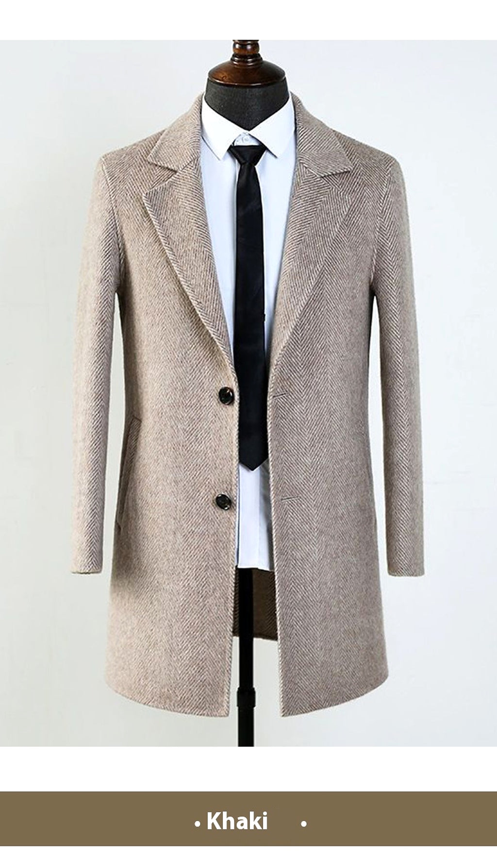 MetroElite™ Men's Wool Coat – Premium Herringbone Winter Edition - enhanced image 12