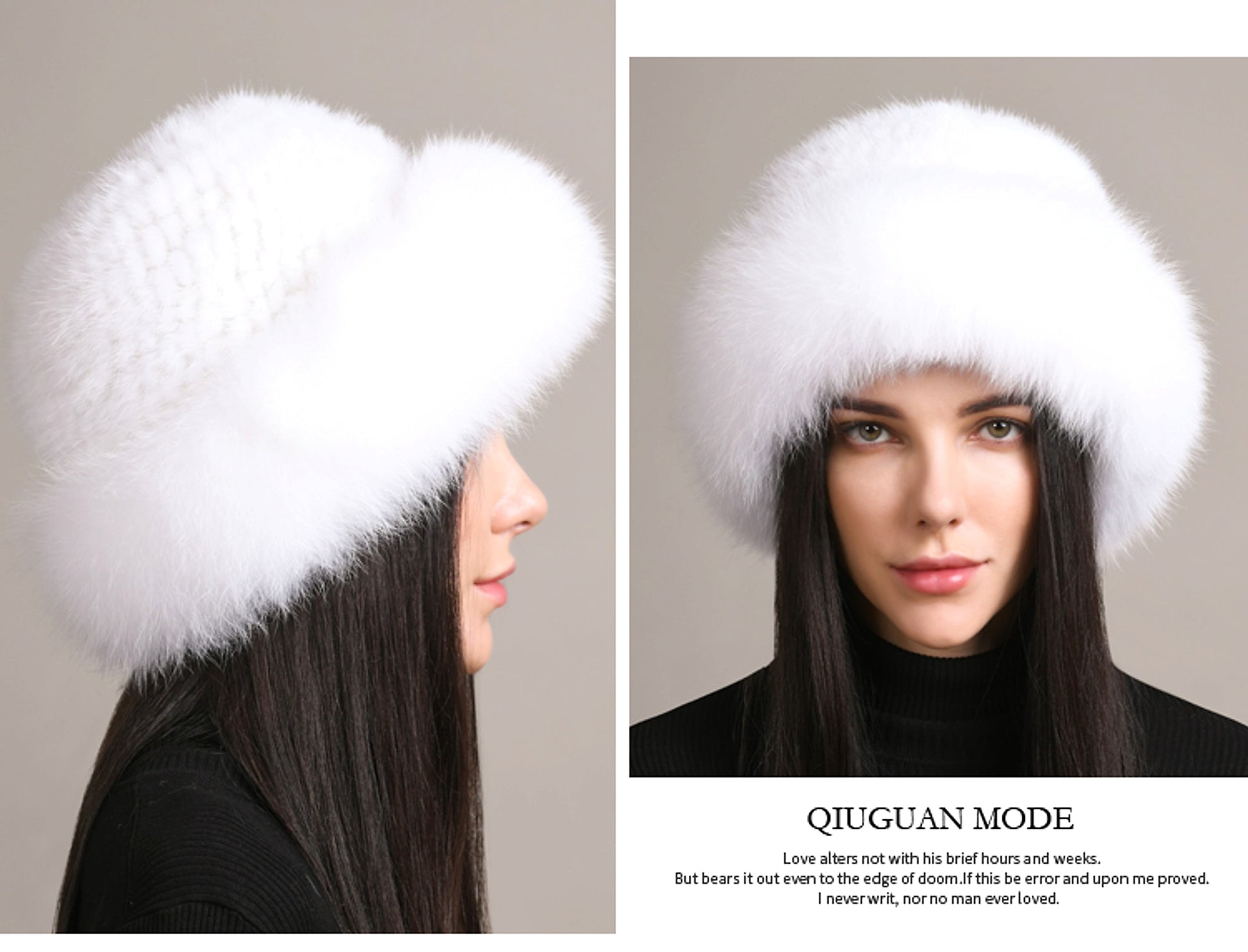 Mink Hair Hat Lady Braided Fur Winter Winter - enhanced image 12