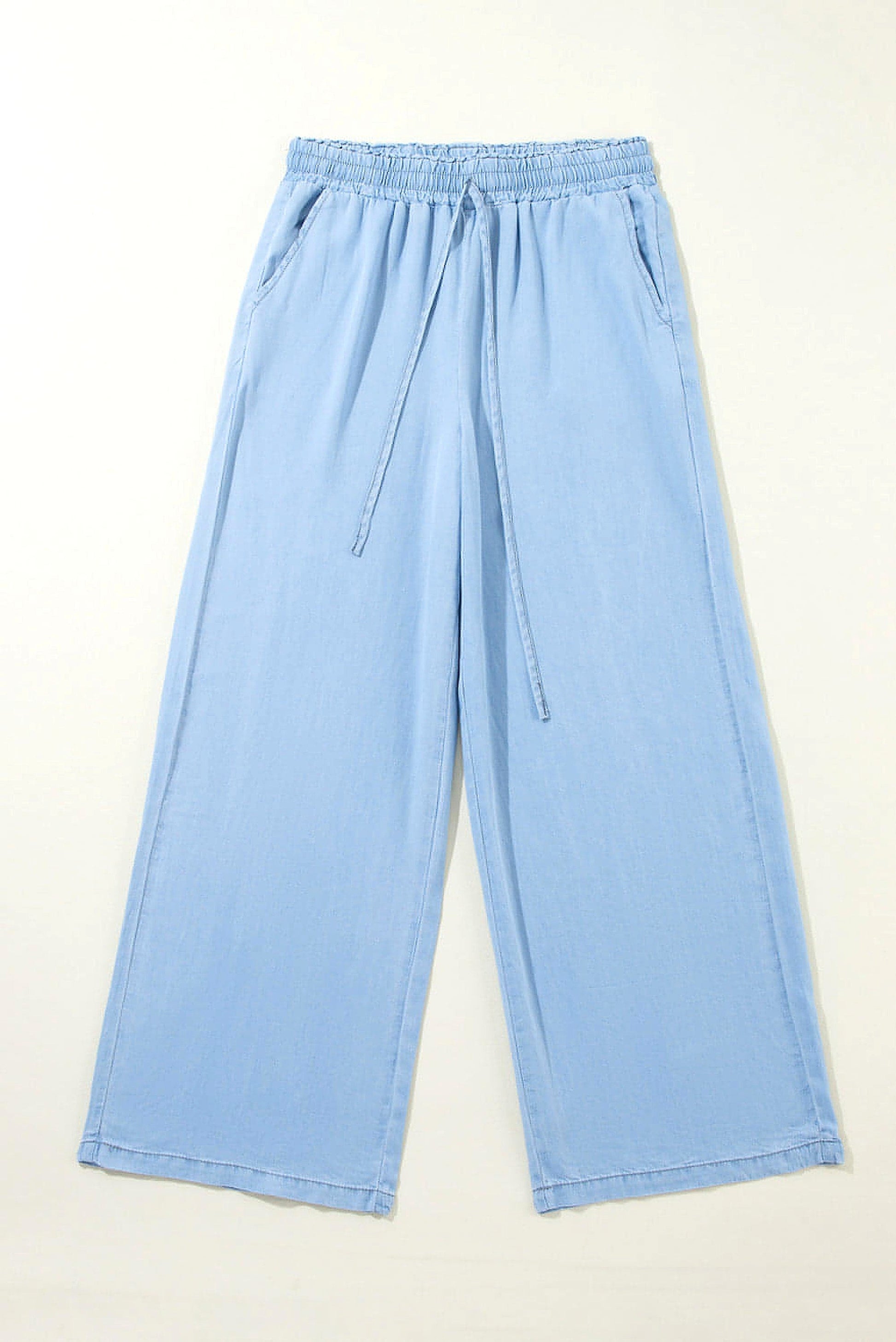Myosotis Drawstring High Waist Wide Leg Denim Pants - enhanced image 12