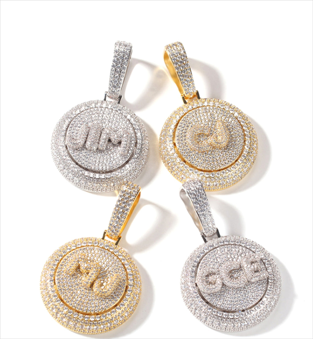 Personalized Rotating Pendant Necklace – Custom Name & Zircon Inlay - enhanced image 12