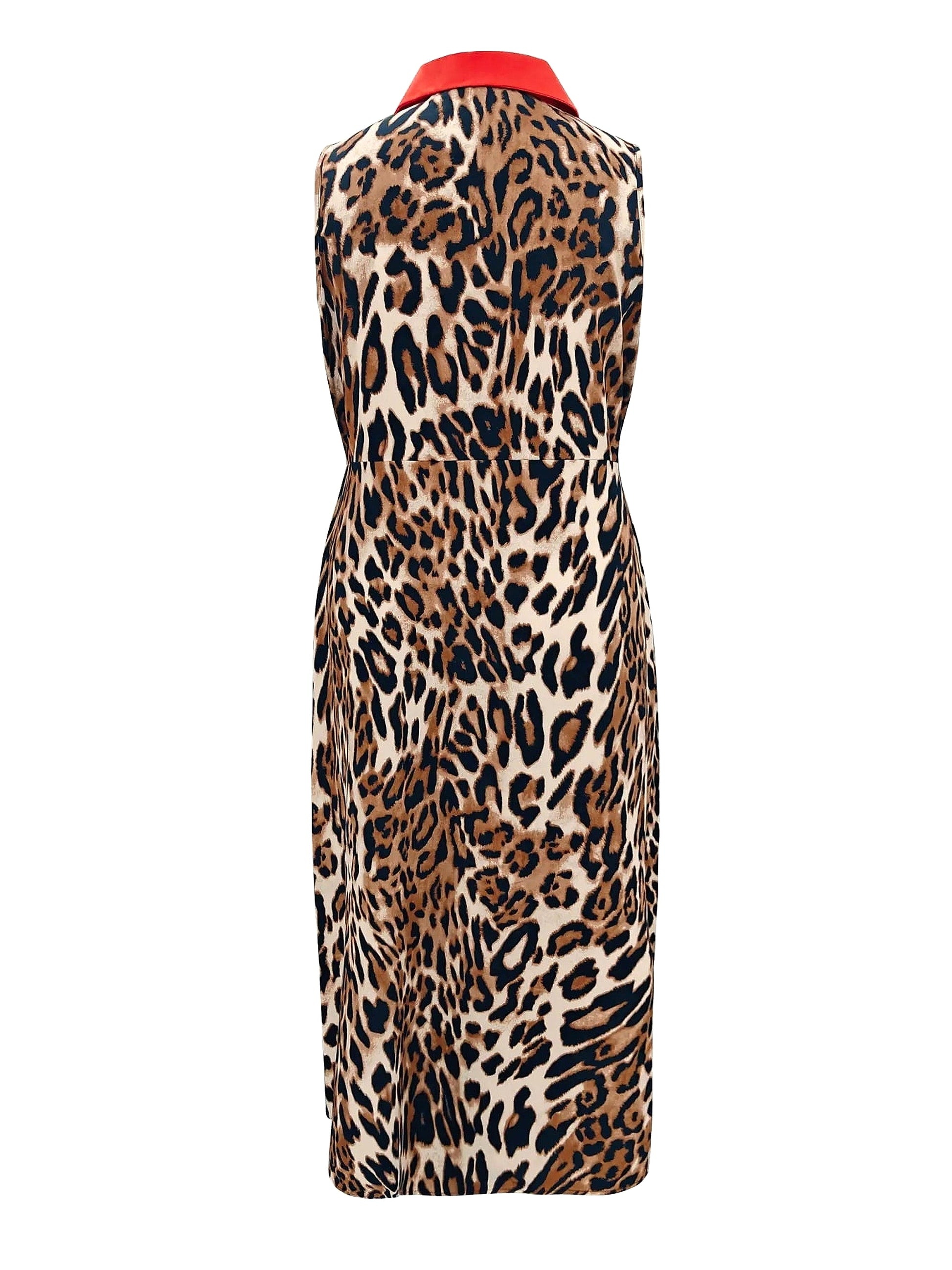 Plus Size Leopard Print Sleeveless Maxi Dress - enhanced image 12