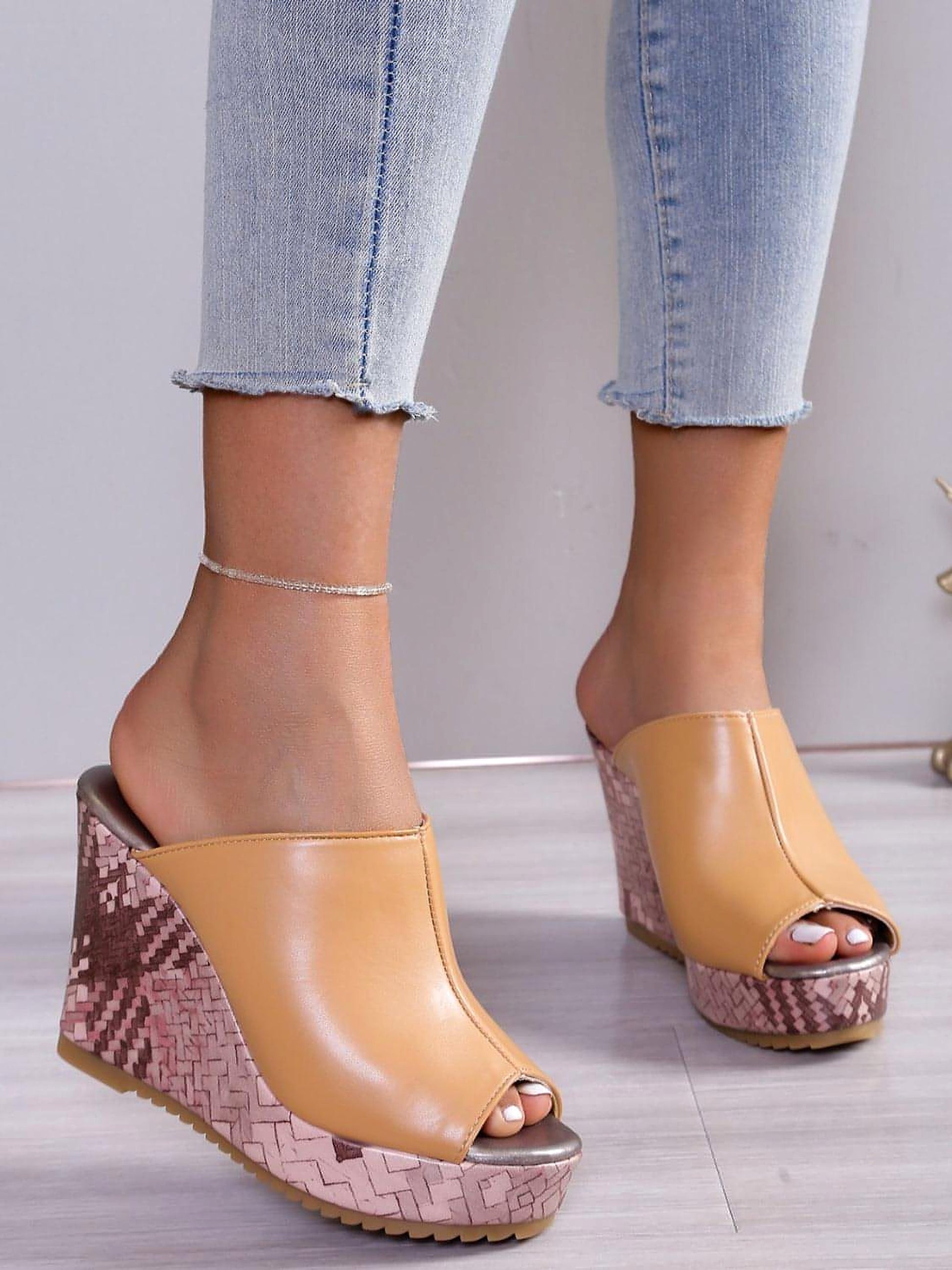 PU Leather High Heel Sandals - enhanced image 12