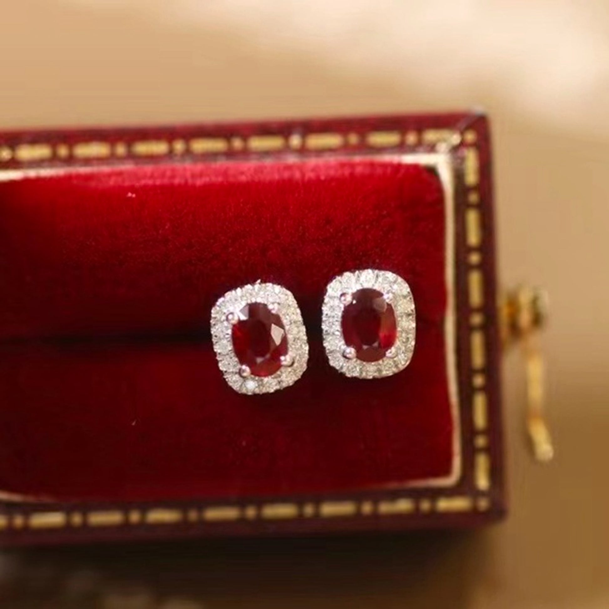 ❤️‍🔥 HF™ – Pigeon Ruby Studs | 18K Royal Edition - enhanced image 12