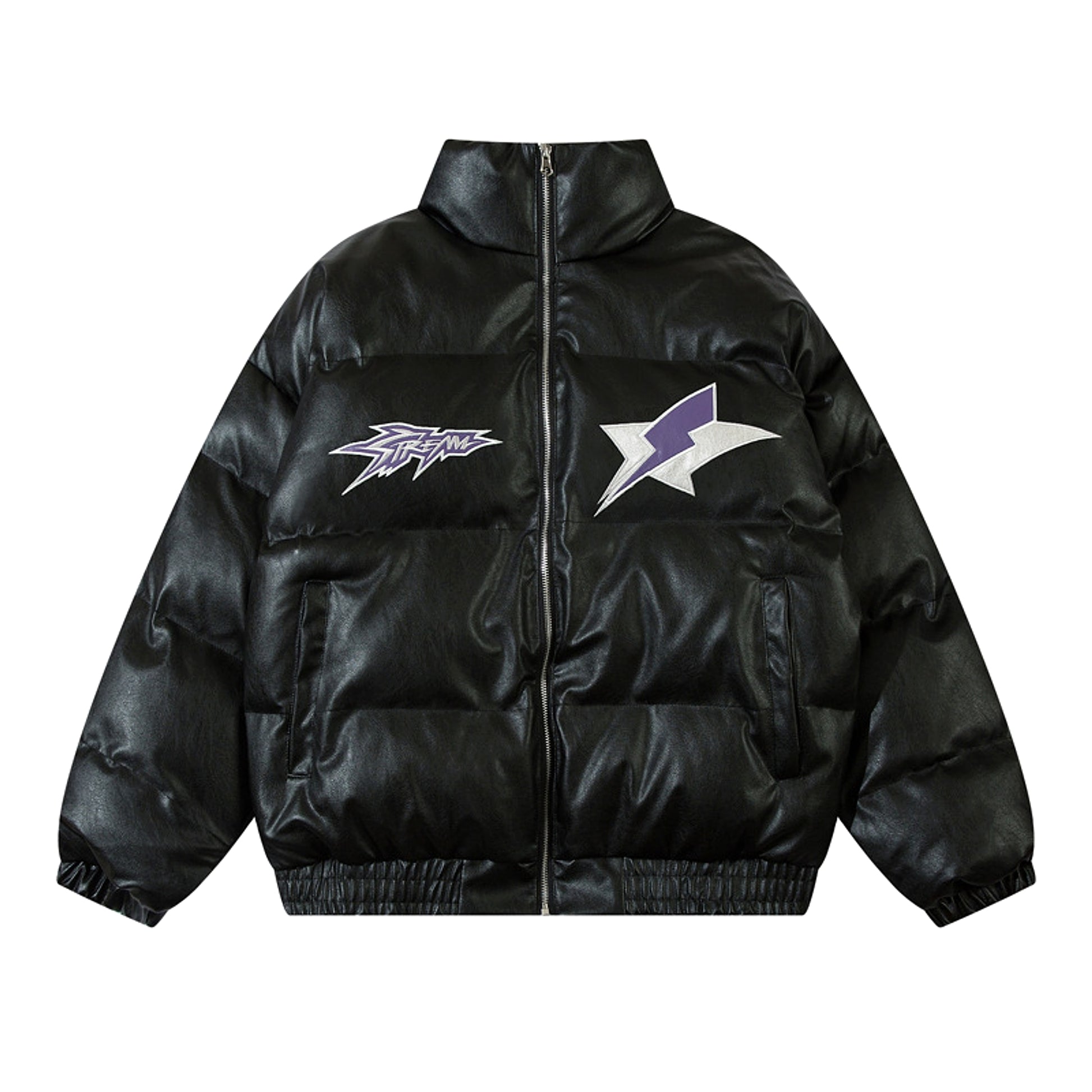 Retro Alphabet Veneer Embroidered Stand Collar Cotton-padded Men Jacket - enhanced image 12