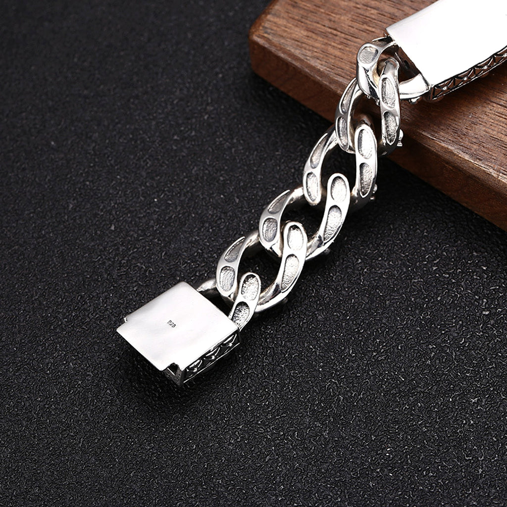 S925 Sterling Silver Men's Personalized Hip Hop Style Eternal Vine Pig Nose Bracelet - enhanced image 12