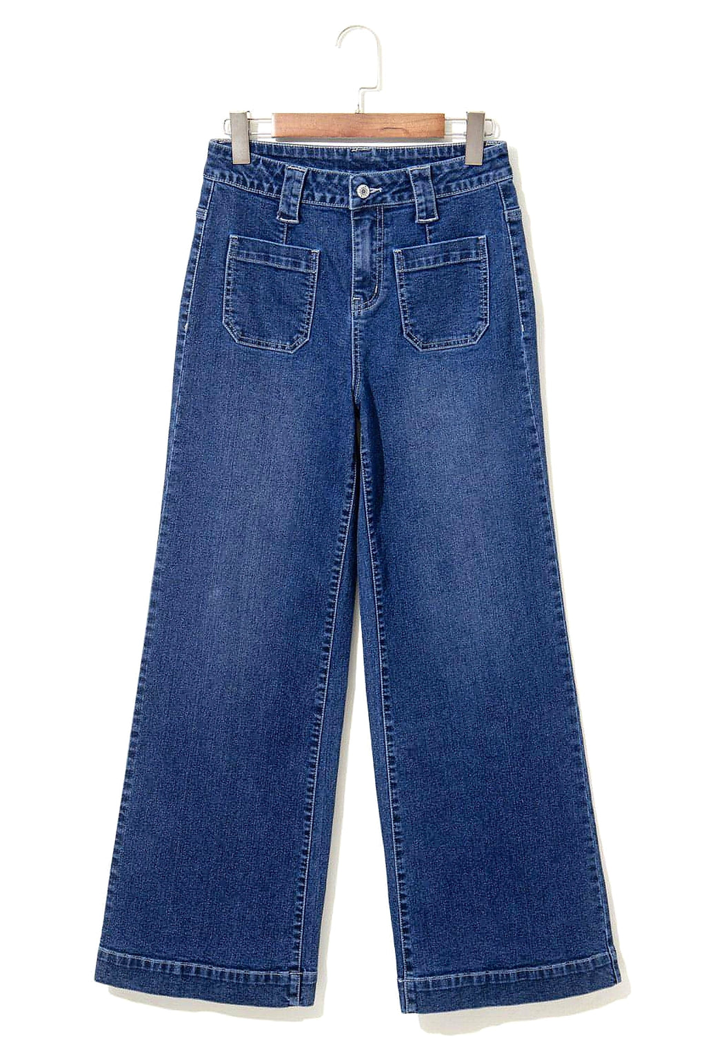Sail Blue Wide Leg Pocketed High Waist Jeans - enhanced image 12