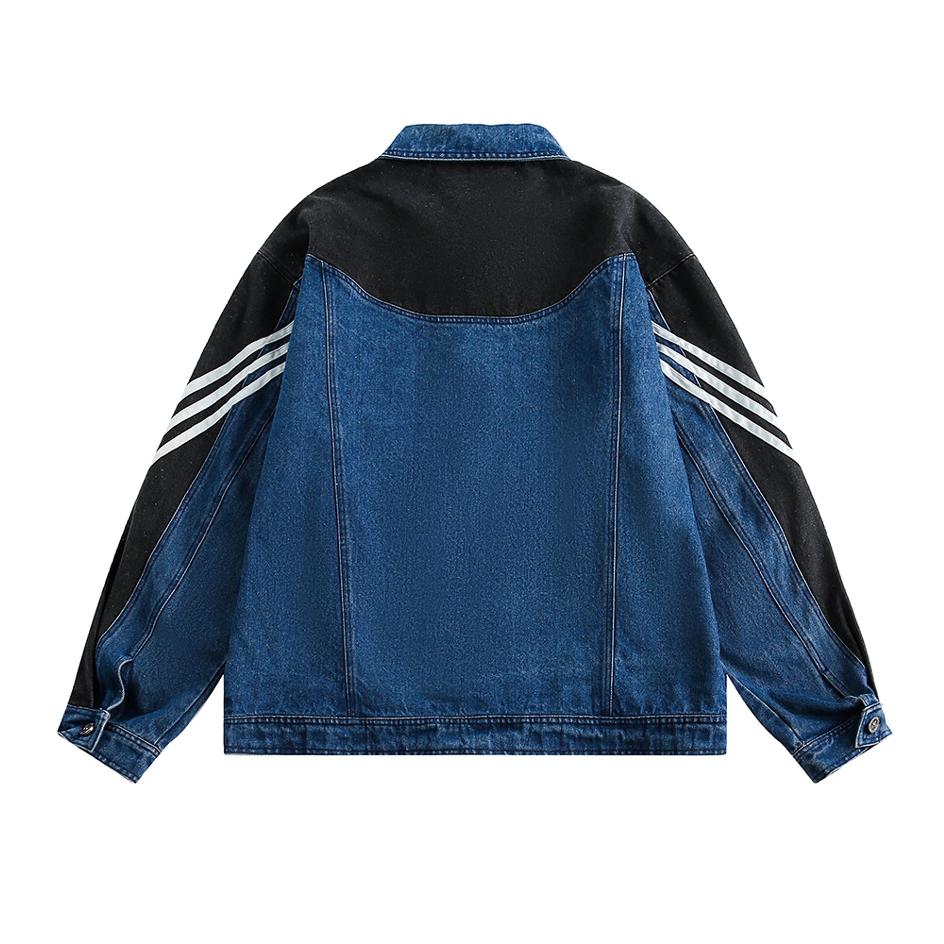Side Stripe Stitching Loose Denim Jacket Men And Women European And American - enhanced image 12