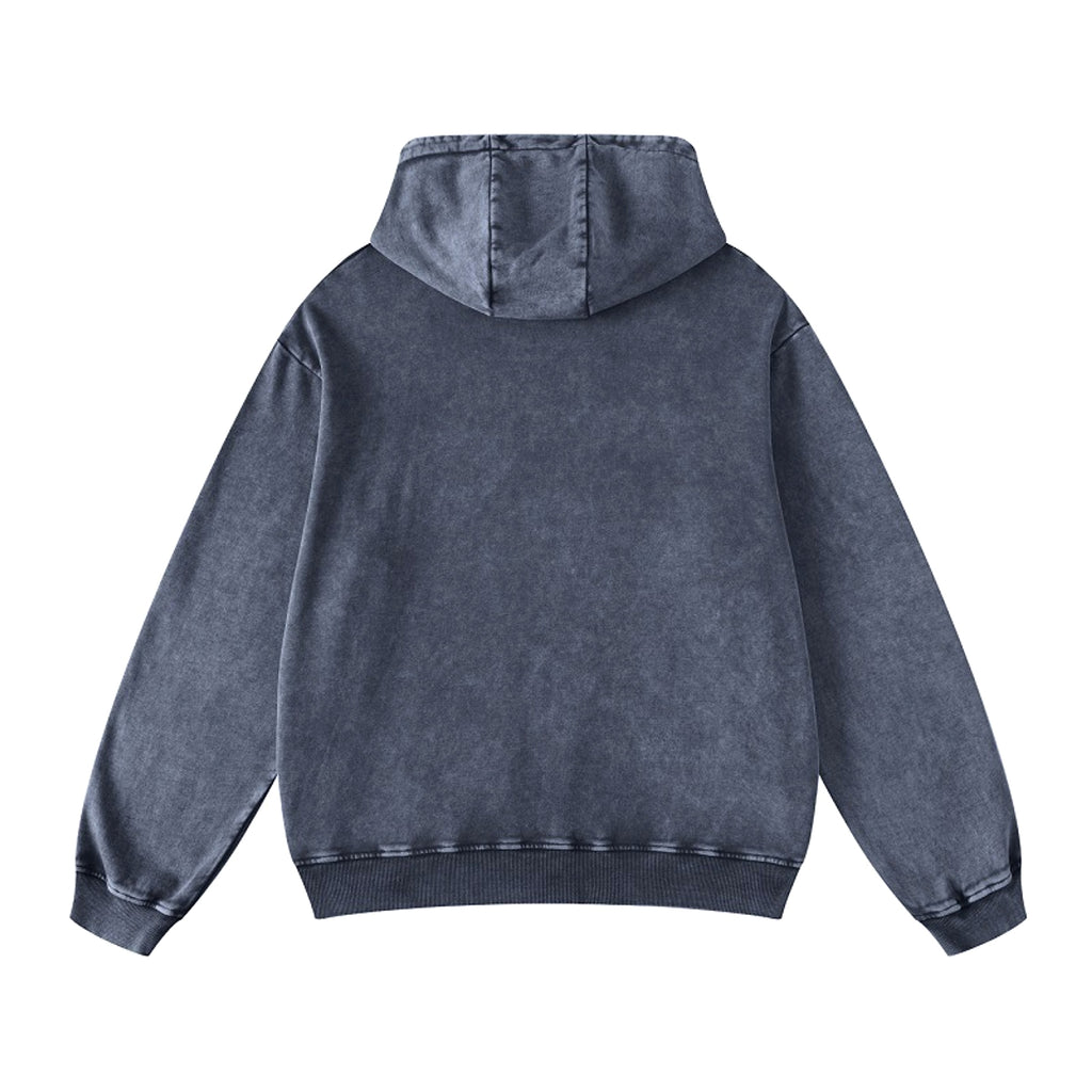 Thickened Washed Old Gradient Solid Color Batik Hooded Sweater For Men - enhanced image 12