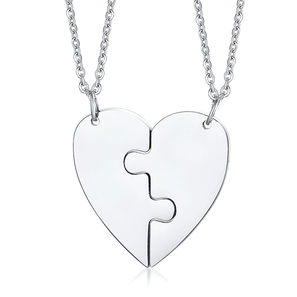 Titanium Steel Heart-Shaped Friendship Pendant – Two-Piece Jewelry - enhanced image 12