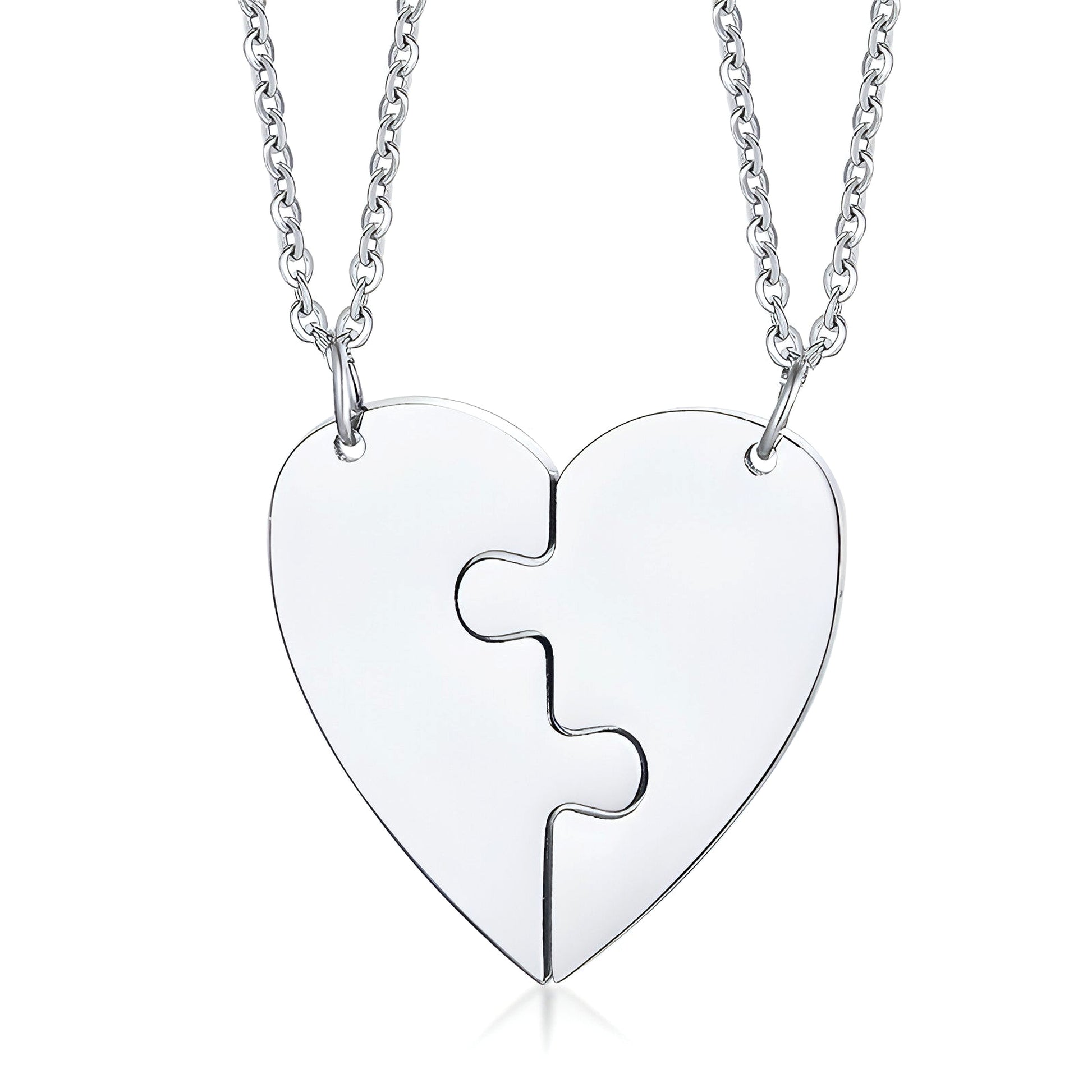 Titanium Steel Heart-Shaped Friendship Pendant – Two-Piece Jewelry - enhanced image 12