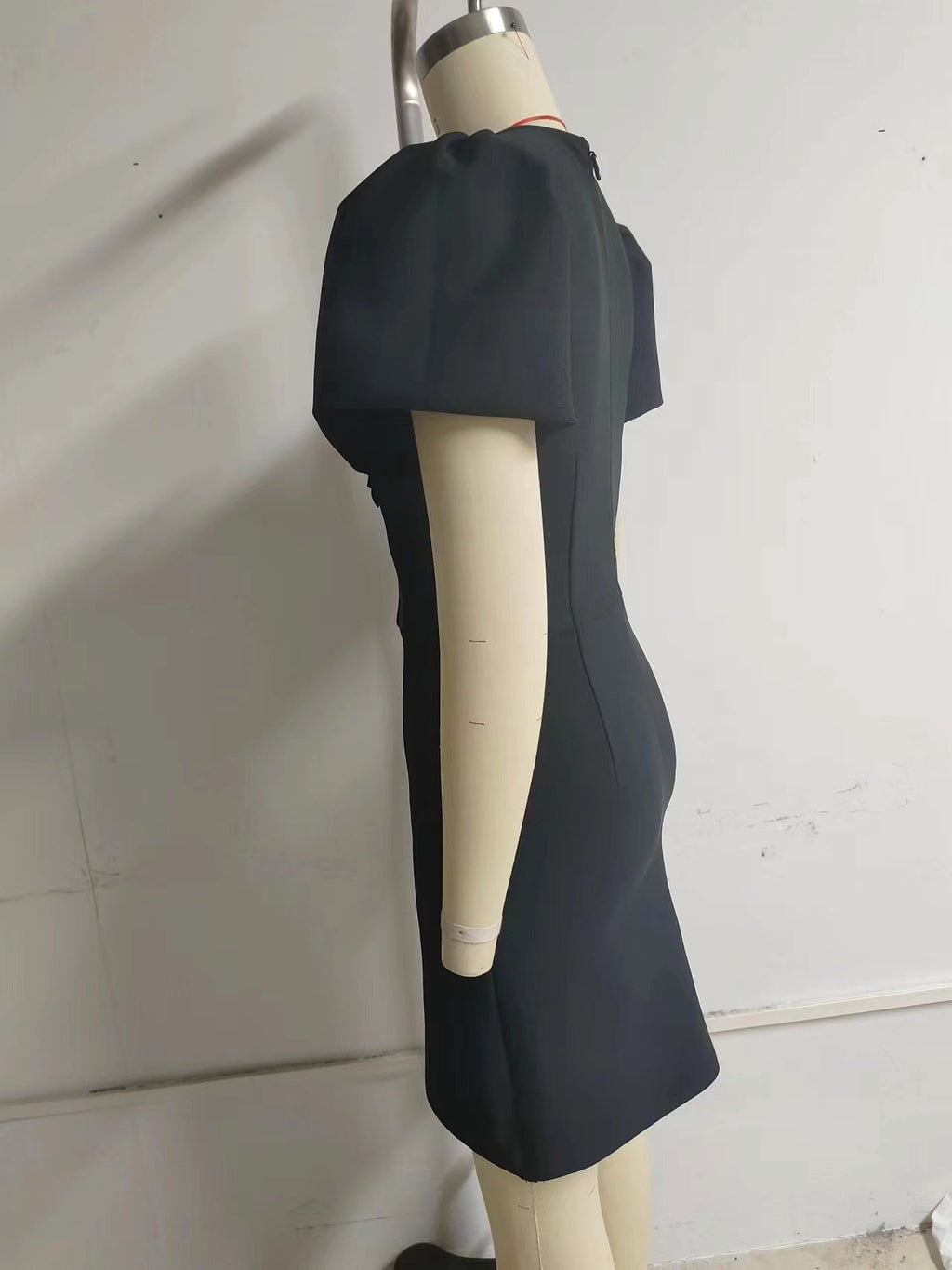 A1. Tube Top Three Bowknot Connection Hollowed Fashion Puff Sleeve Sheath Bandage One-piece Dress - enhanced image 12