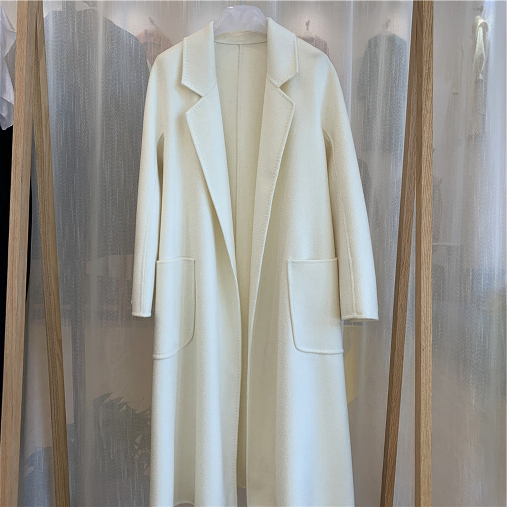 Water Ripple Cashmere Women's Long Reversible Coat – Luxury & Versatility - enhanced image 12