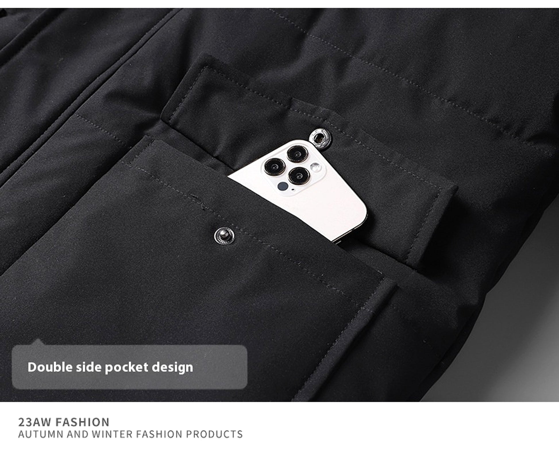 Winter Popular Middle-aged And Elderly Cotton Down Jacket Men Fleece-lined Thickened Hooded Warm Middle-aged And Elderly - enhanced image 12