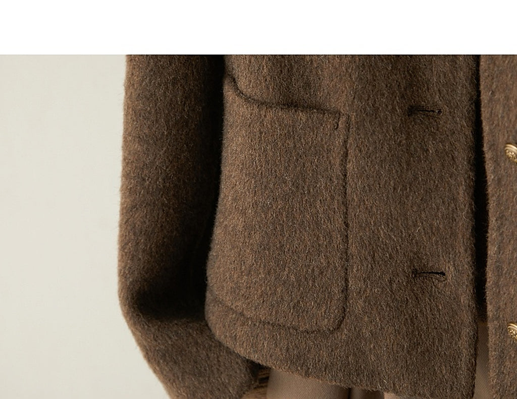 Women's Embroidered Wool Reversible Woolen Coat Slim-fit Coat - enhanced image 12