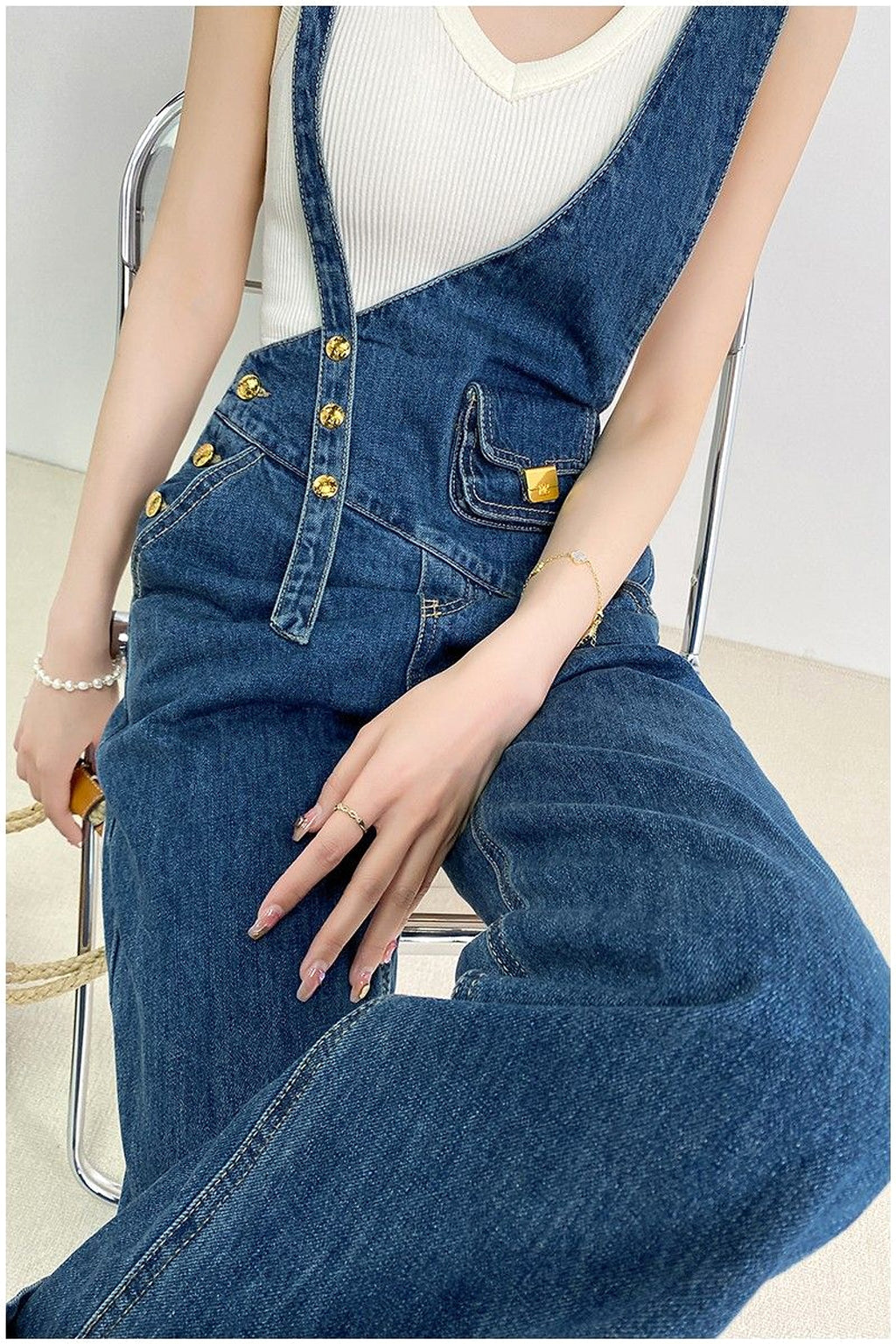 DenimCharm™ – Utility Strap Suspender Jeans - enhanced image 12