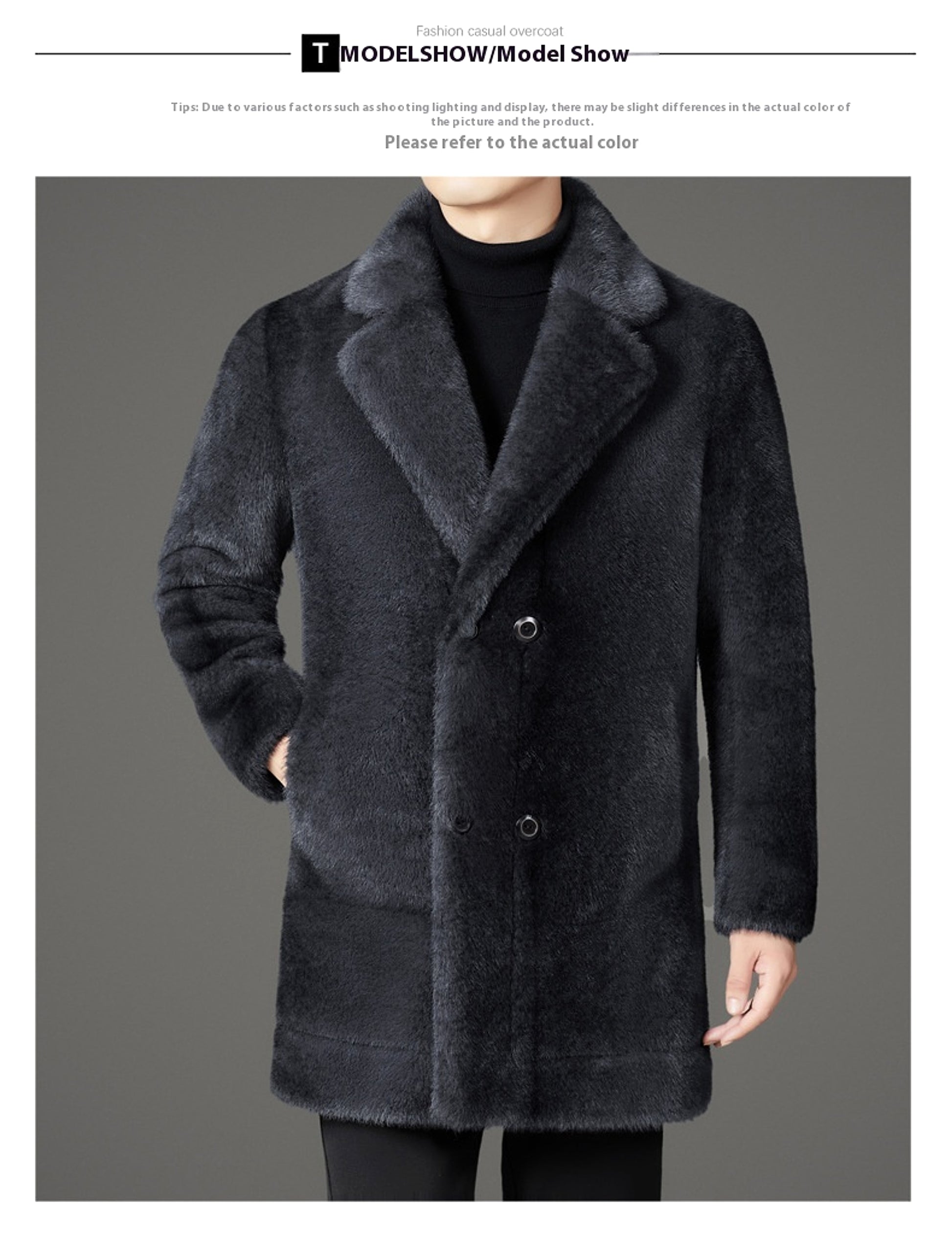 Xuelan Mink Fur Warm Coat On Both Sides Jacket Ment - enhanced image 12