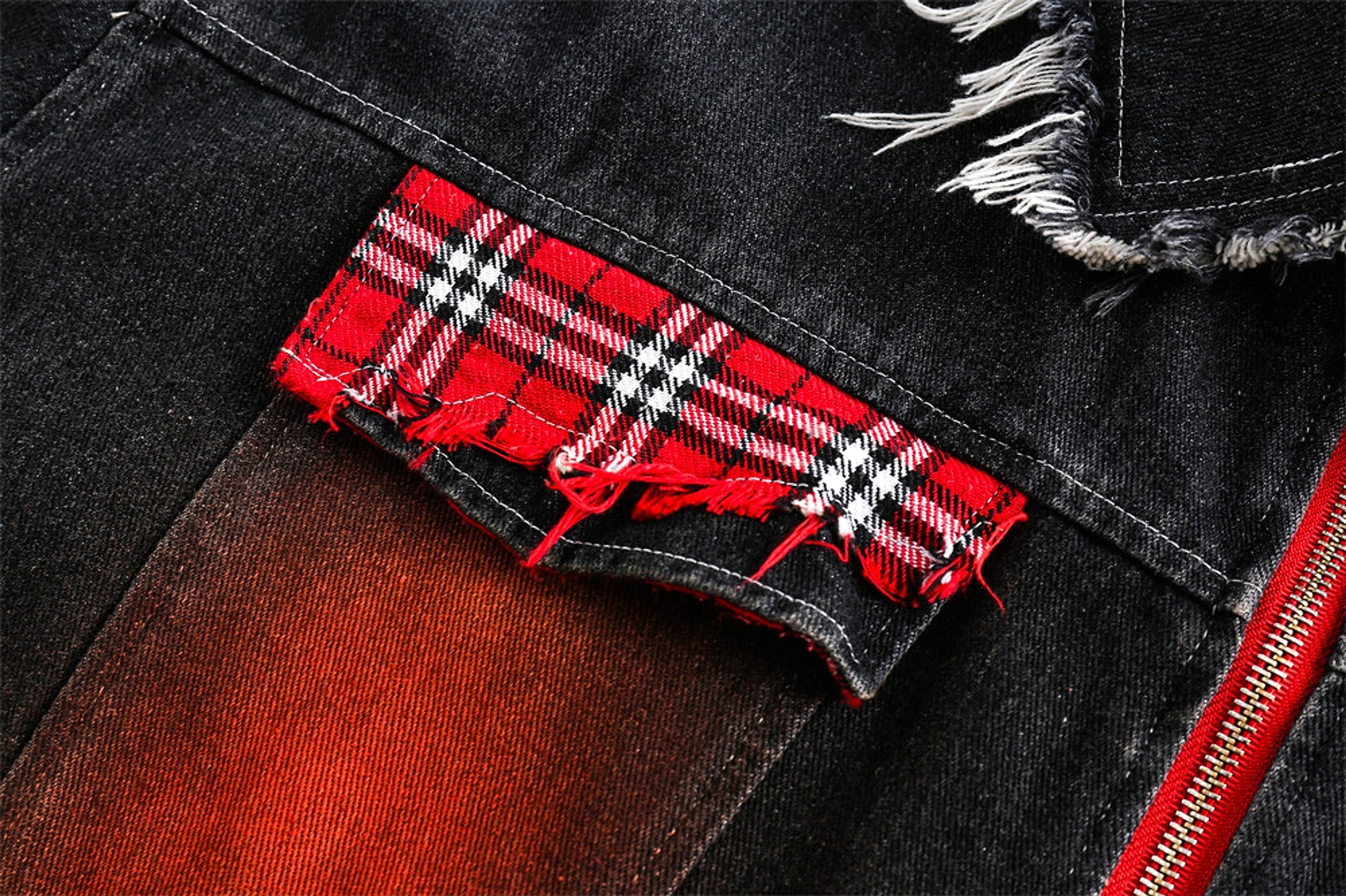 A1. Color Matching Cat Raw-cut Edges Washed And Worn Loose Lapels Coat Fashion - enhanced image 13