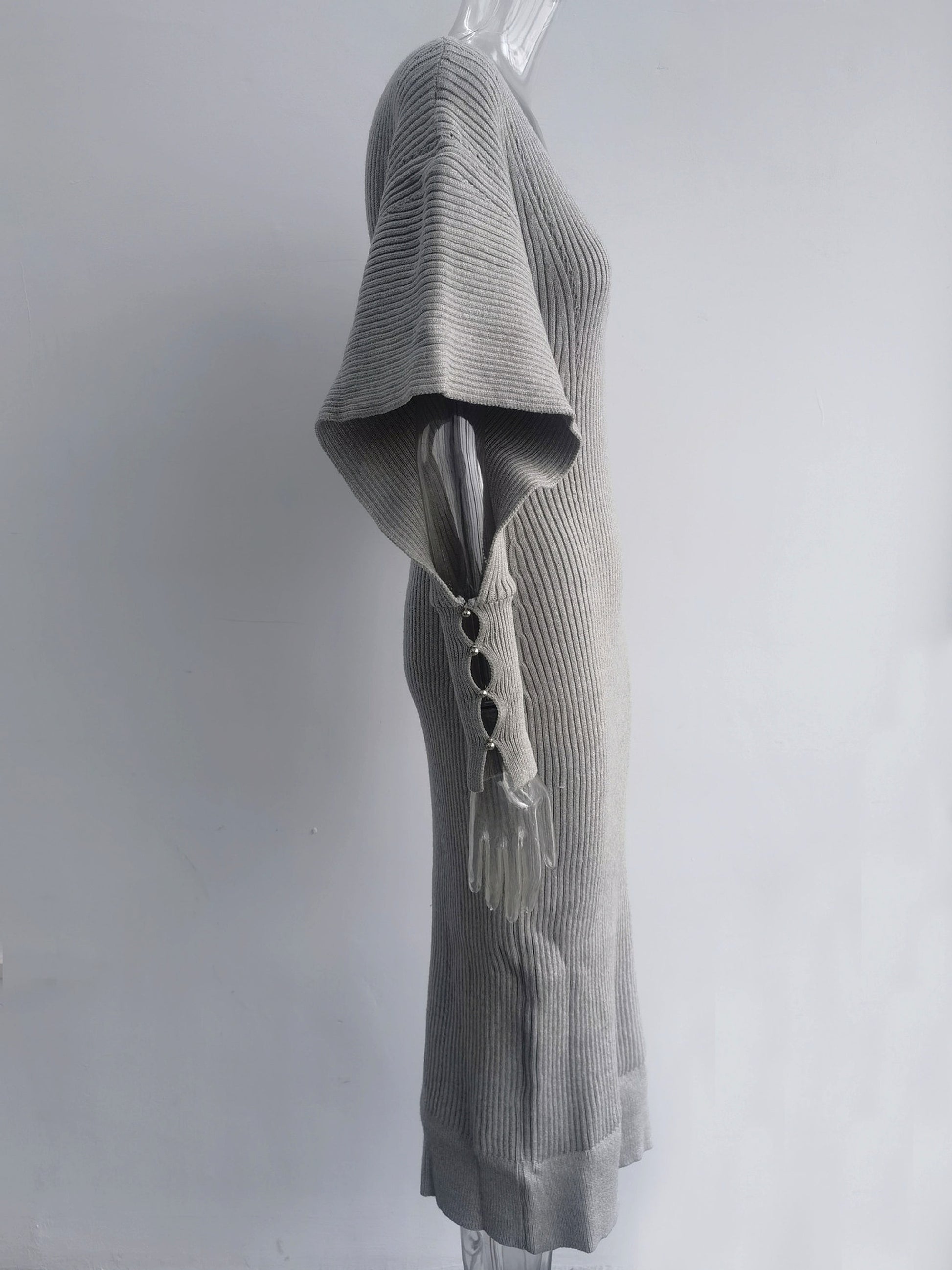 Autumn And Winter Urban Wind Casual Dolman Sleeve Wool Dress - enhanced image 13