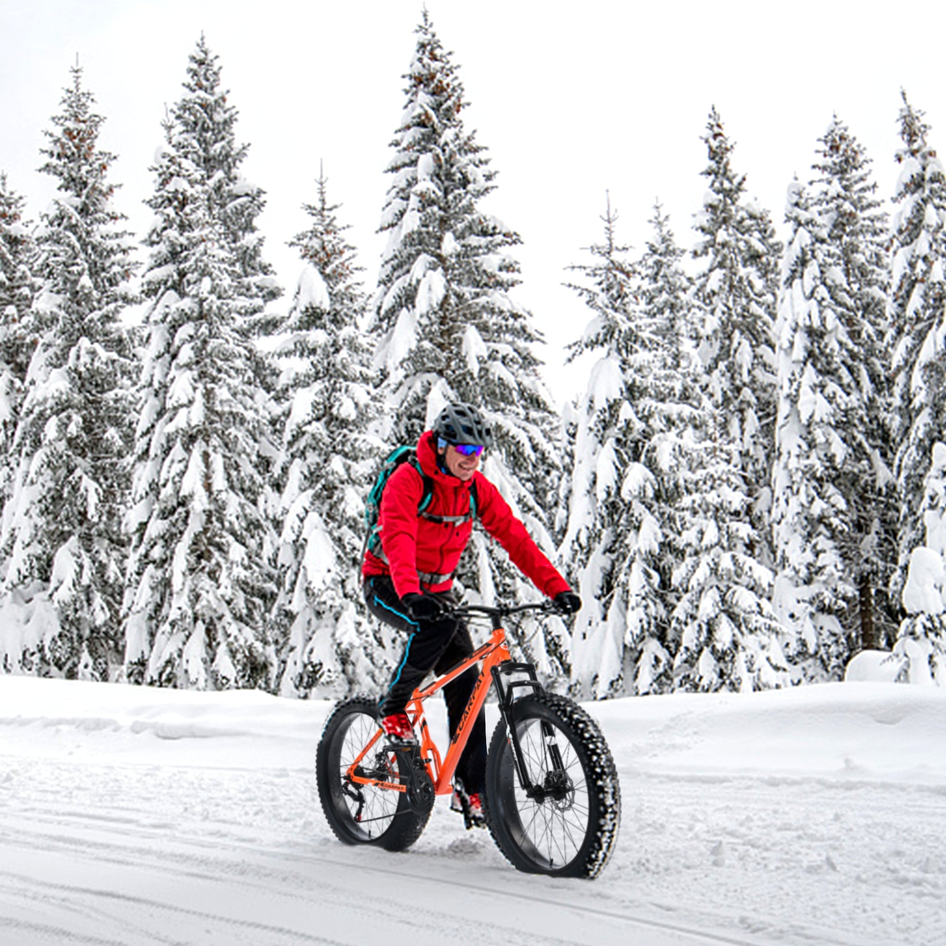 Carpat™ Ruff-Ryde – 26" Fat Tire MTB (Orange, 21-Speed, Full Suspension) - enhanced image 13