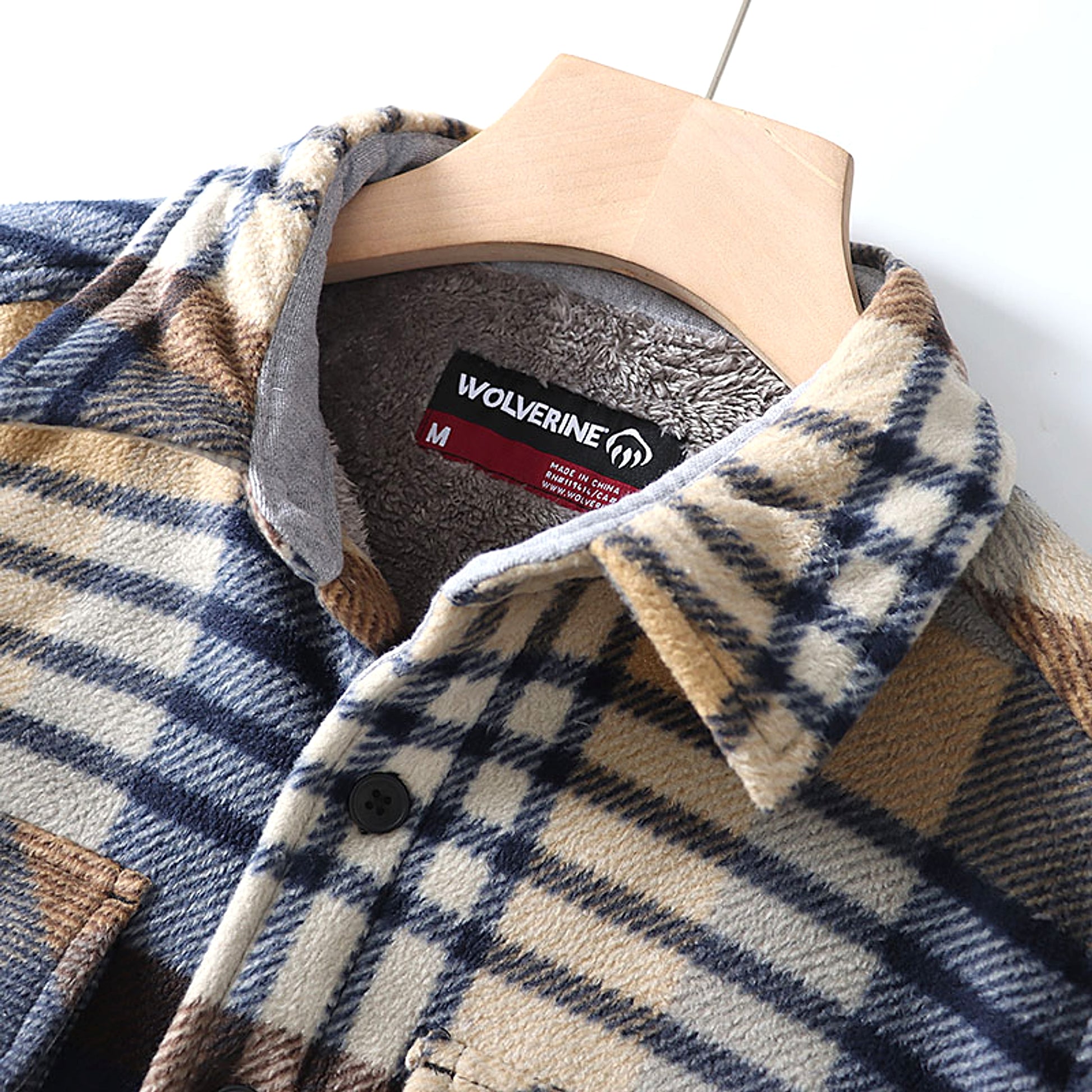 Flannel Plaid Warm Leisure Lapel Long Sleeve DressShirt - enhanced image 13