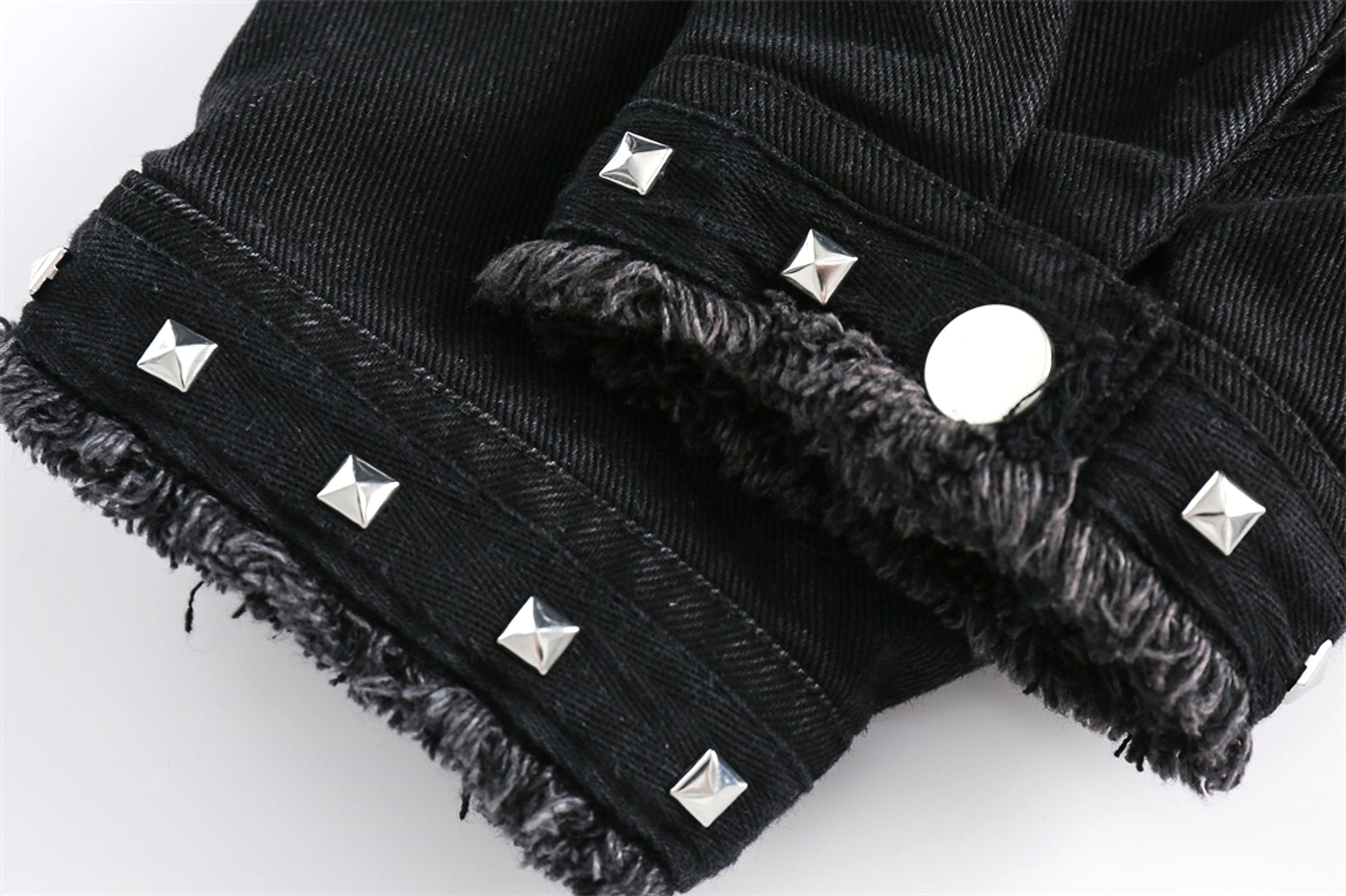 High Street Fashion Brand Hip Hop Rock Rivet Decorative Denim Jacket - enhanced image 13