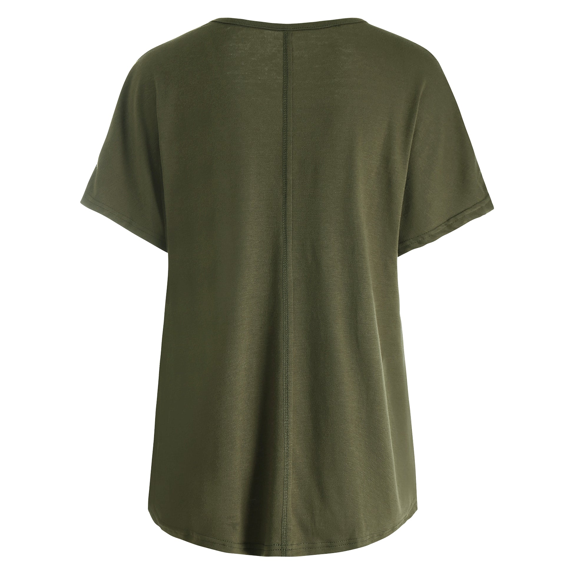 Ladies Casual Pullover Short Sleeve Top Fashion V-Neck T-Shirt - enhanced image 13