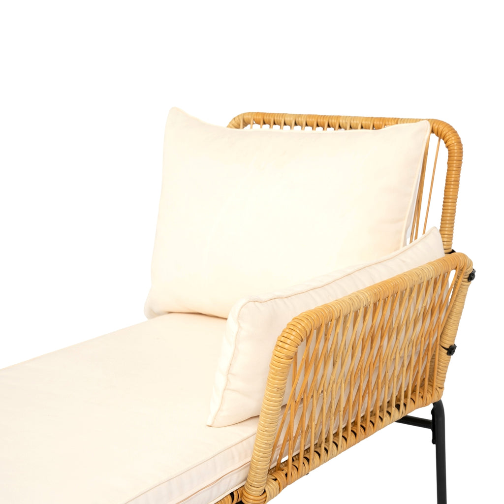 LuneluX_Home – 3-Piece Outdoor Patio Wicker Set with Thick Cushions (Light Yellow Wicker + Cream) - enhanced image 13