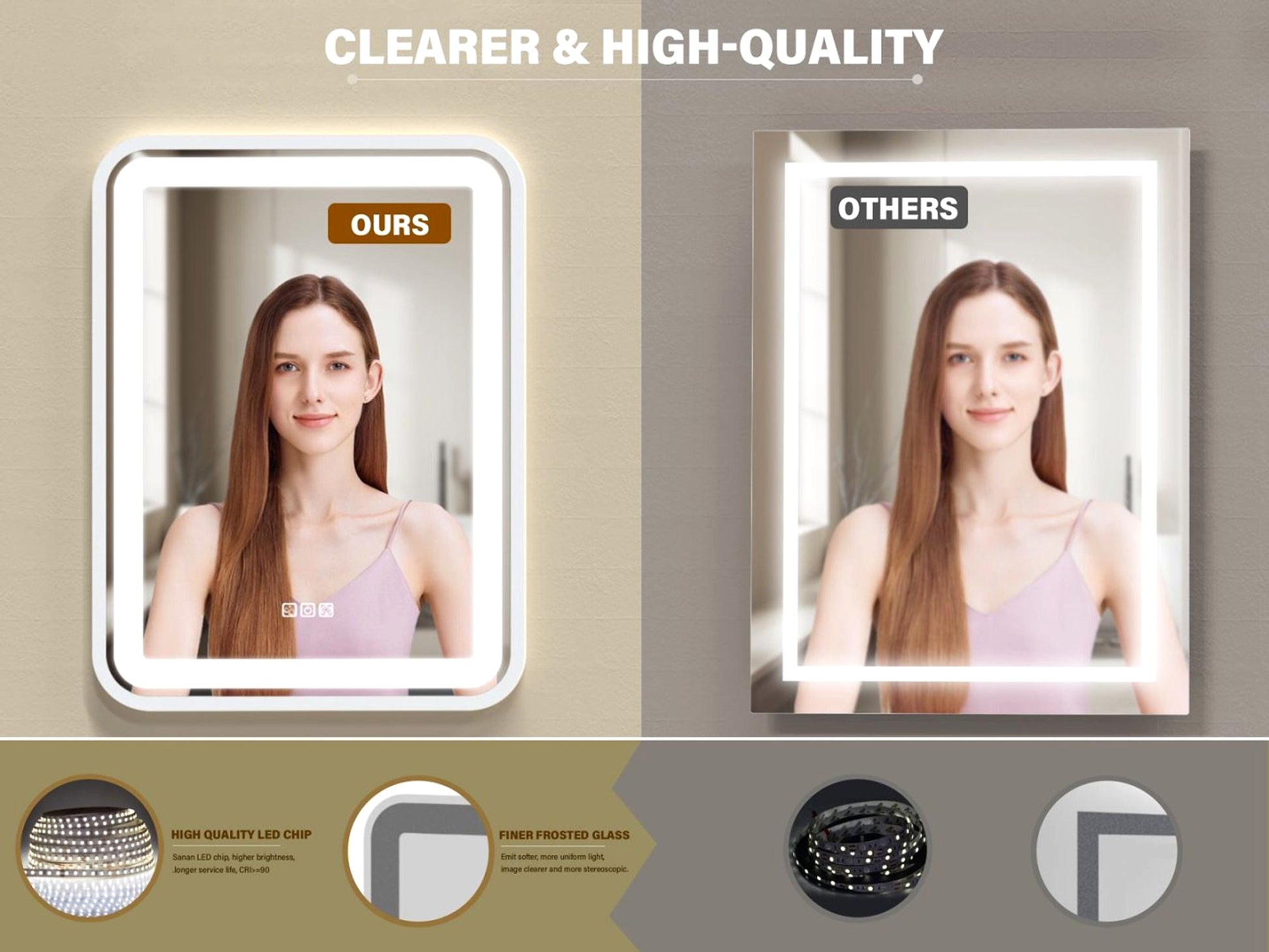 LuneluX_Home – Smart LED Bathroom Mirror with Anti-Fog & Touch Control (Vertical & Horizontal Mounting) - enhanced image 13