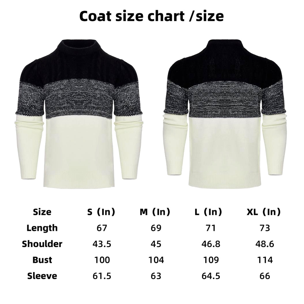 Men's Casual Color Block Long Sleeve Cable Knit Pullover Sweater - enhanced image 13