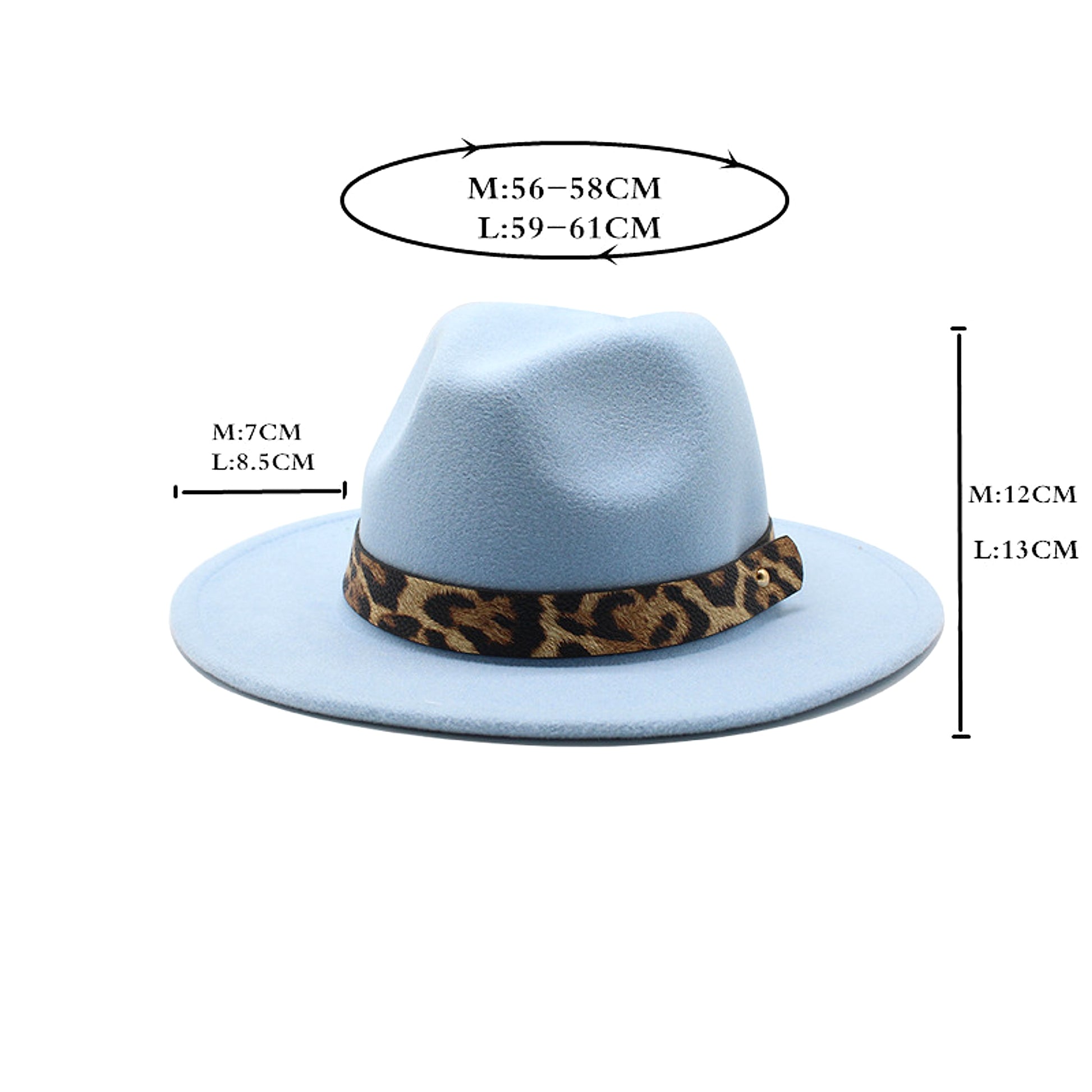 Men's Fashion Leopard Print Woolen Big Brim Top Hat - enhanced image 13
