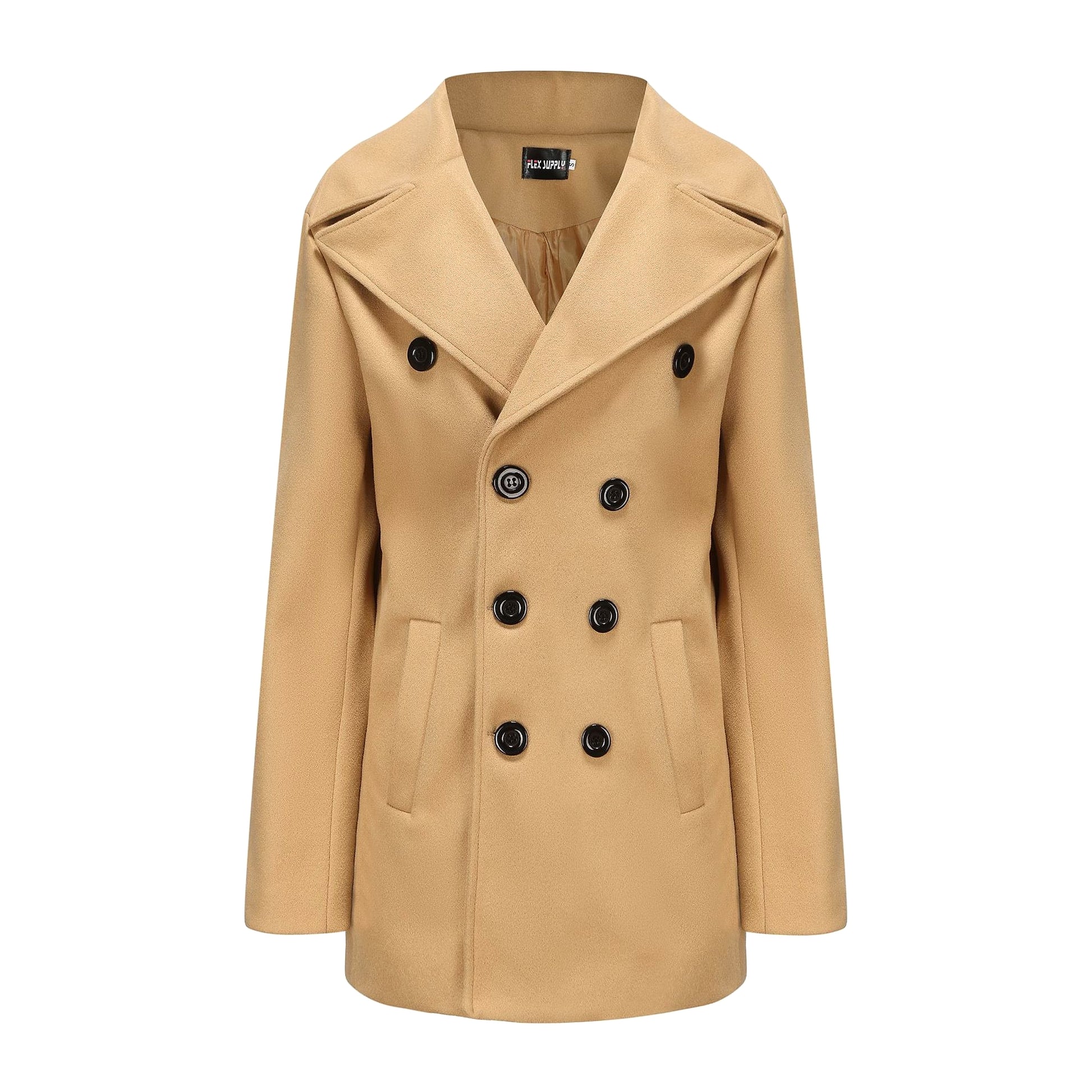 A1. Men's Mid-length Long Sleeve Woolen Coat - enhanced image 13