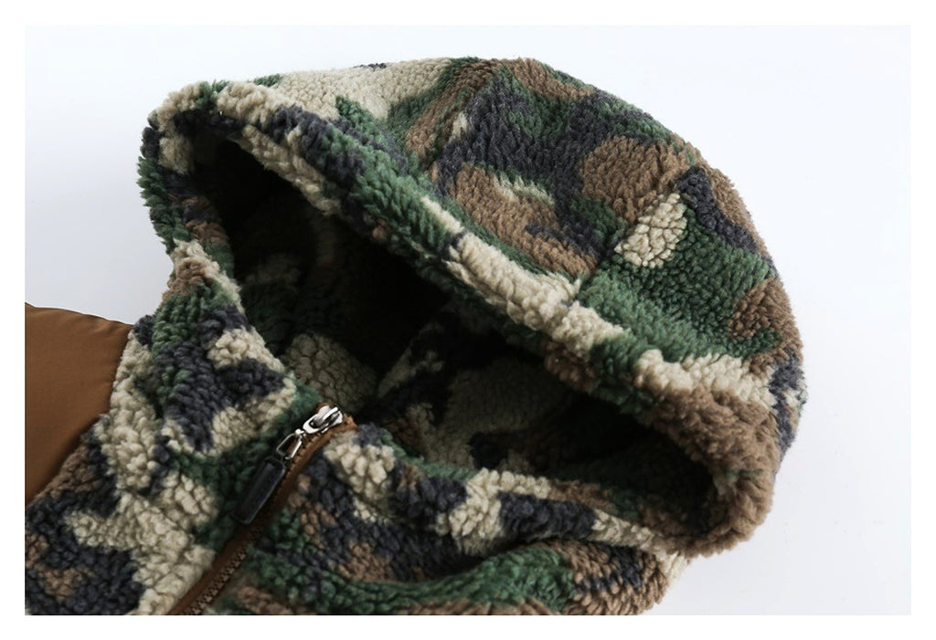 Men's Retro Camouflage Hooded Cotton Coat Jacket - enhanced image 13