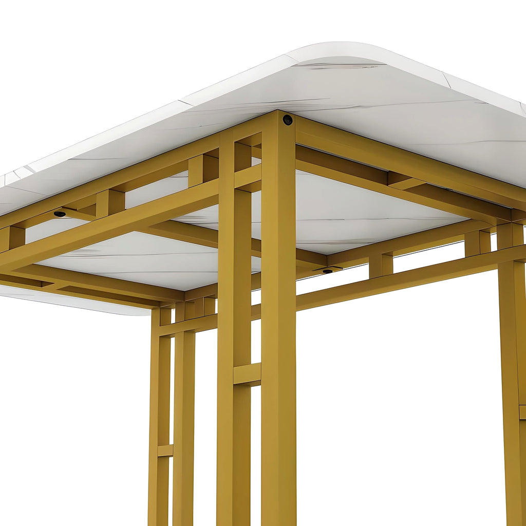 LuneluX_Home – Modern Rectangular Dining Table with Golden Metal Frame (120×70 cm) - enhanced image 13