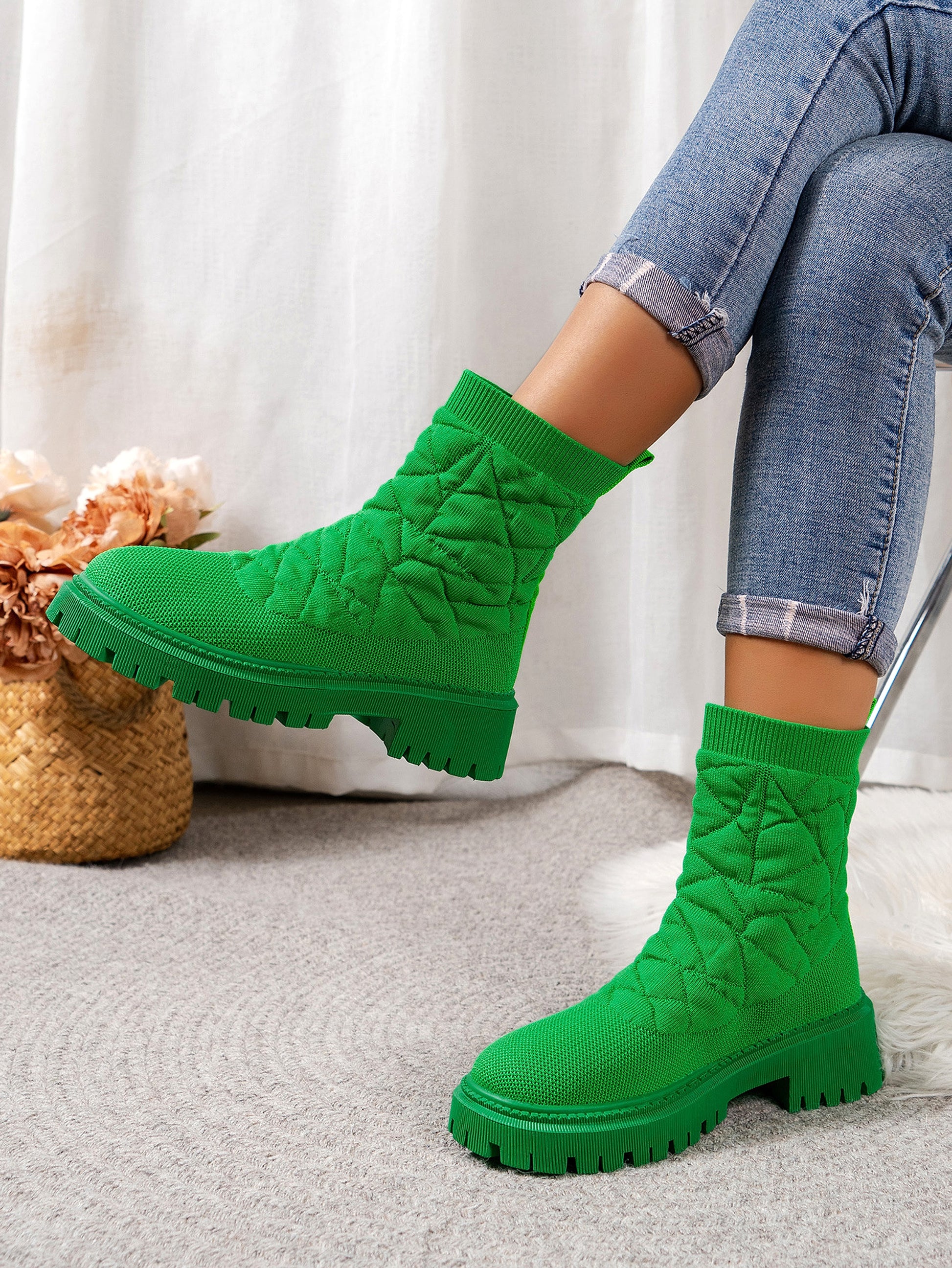 New Women's Flying Woven Sports Short Boots Women - enhanced image 13